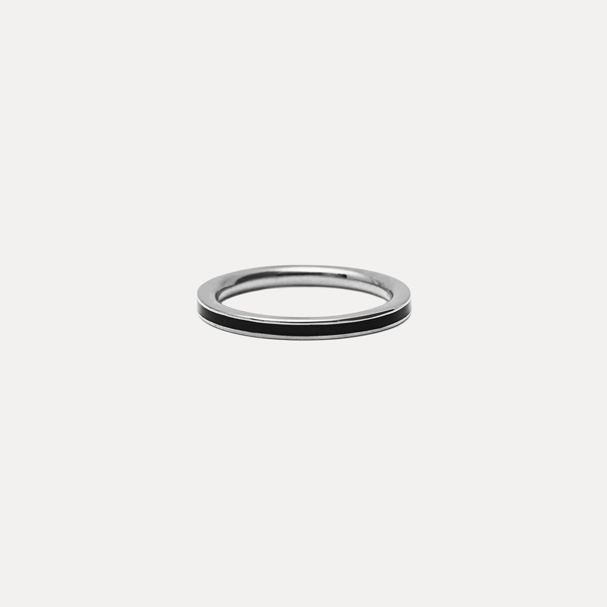 Black Enamel Thin Ring