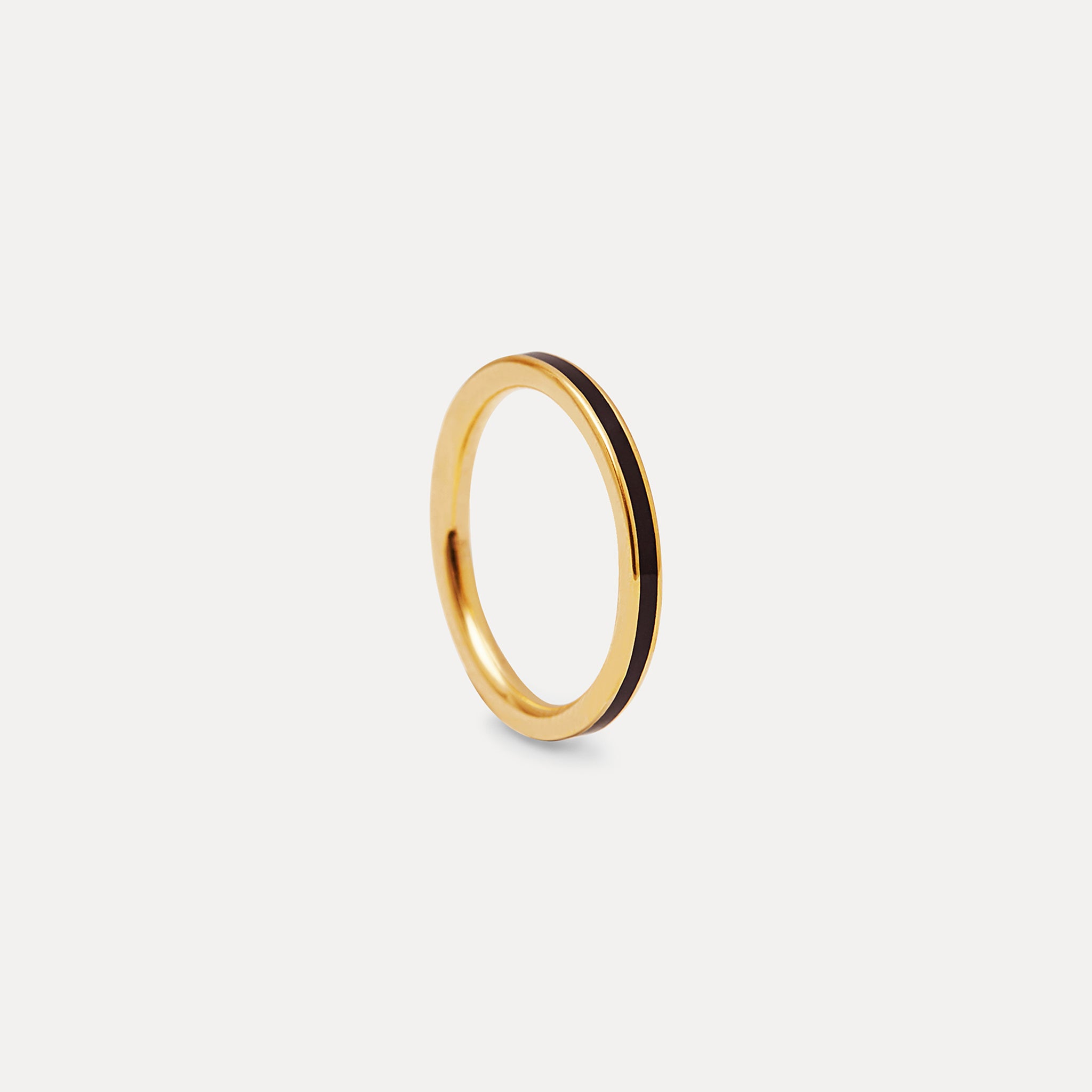 Black Enamel Thin Ring
