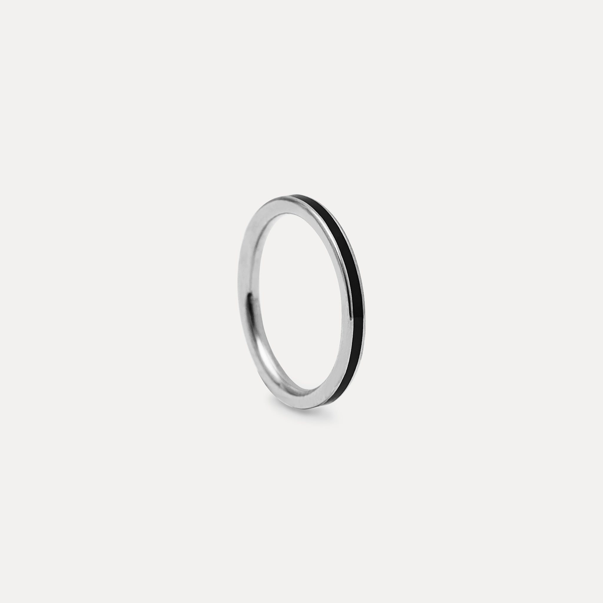 Black Enamel Thin Ring