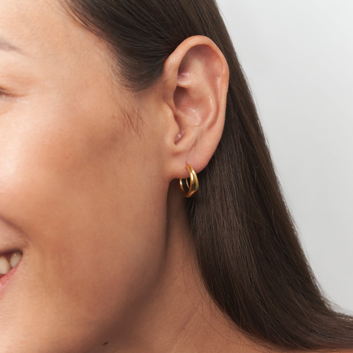 Black Enamel Bold Hoop Earrings