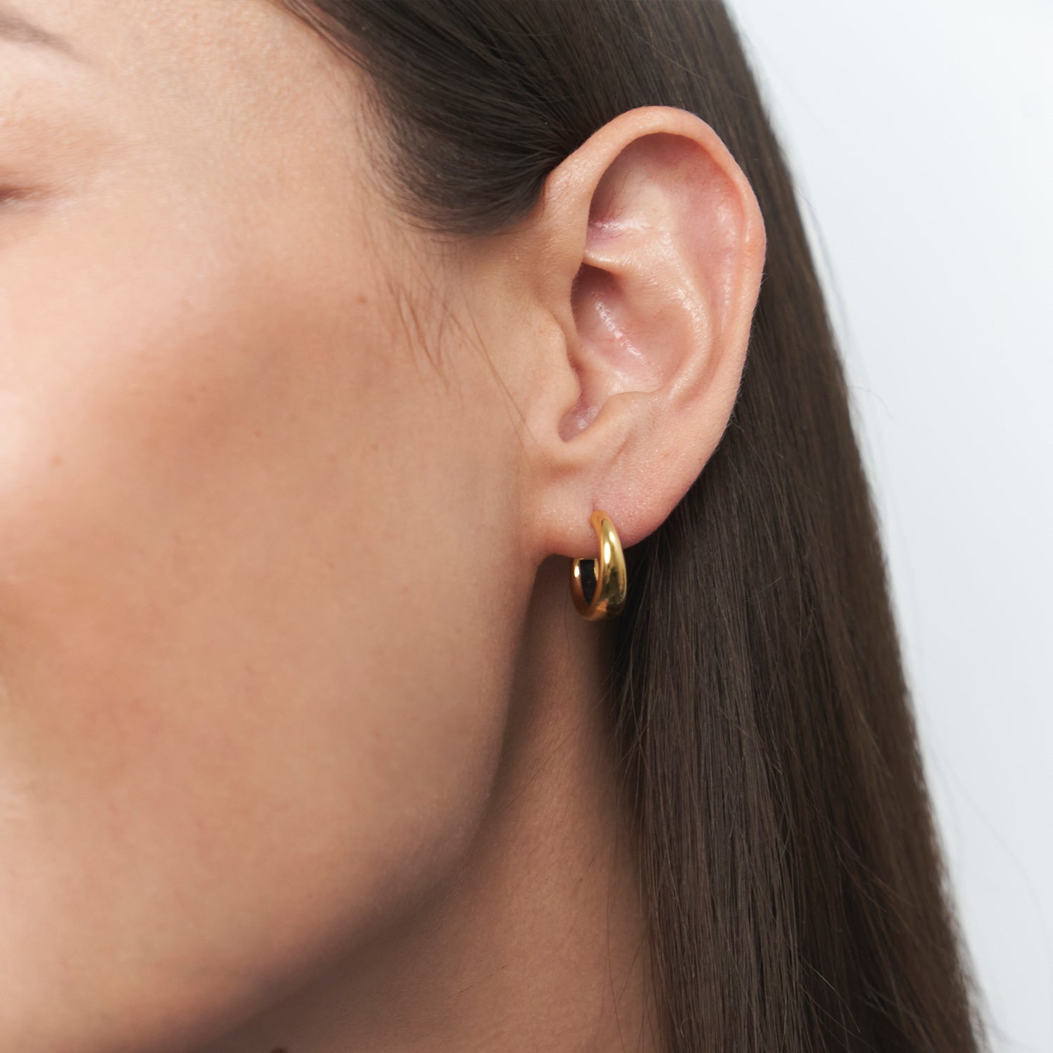 Black Enamel Bold Hoop Earrings