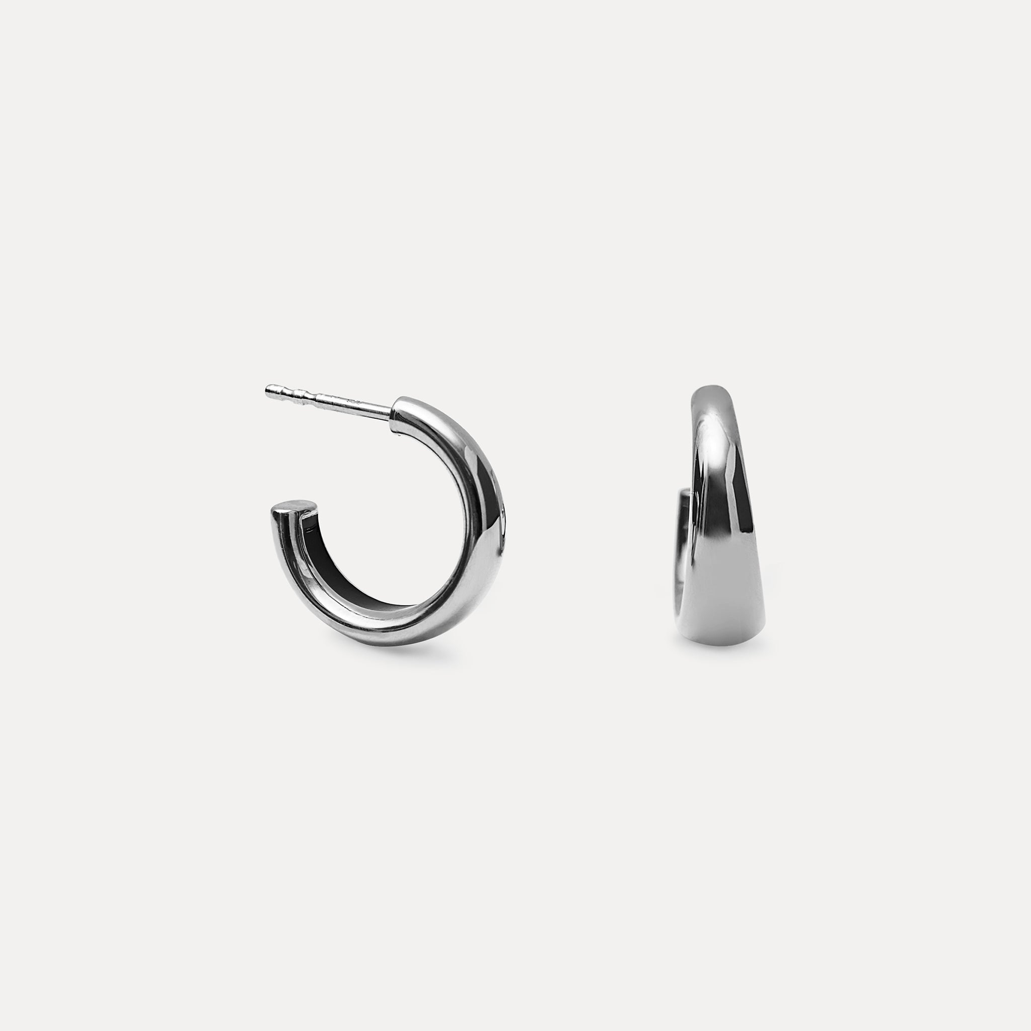 Black Enamel Bold Hoop Earrings