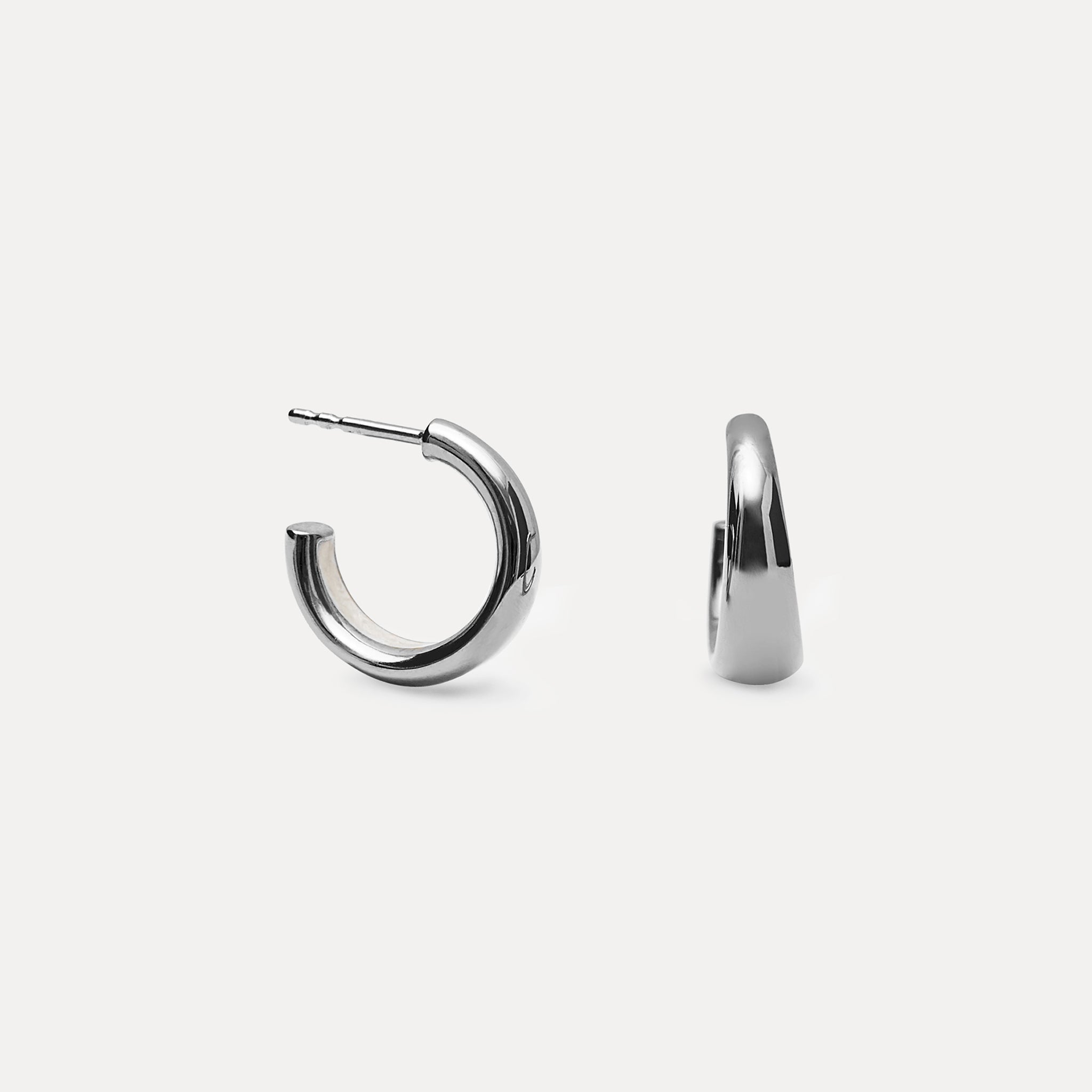Pearl White Enamel Bold Hoop Earrings