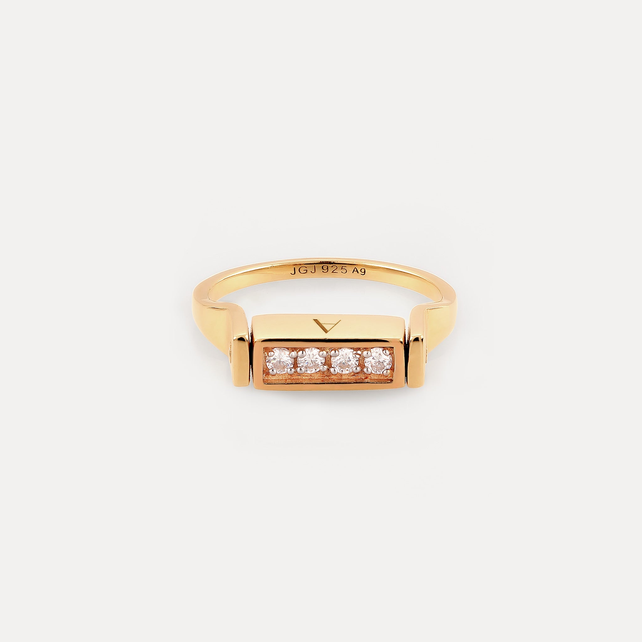 Sapphire Engravable Brick Flip Ring