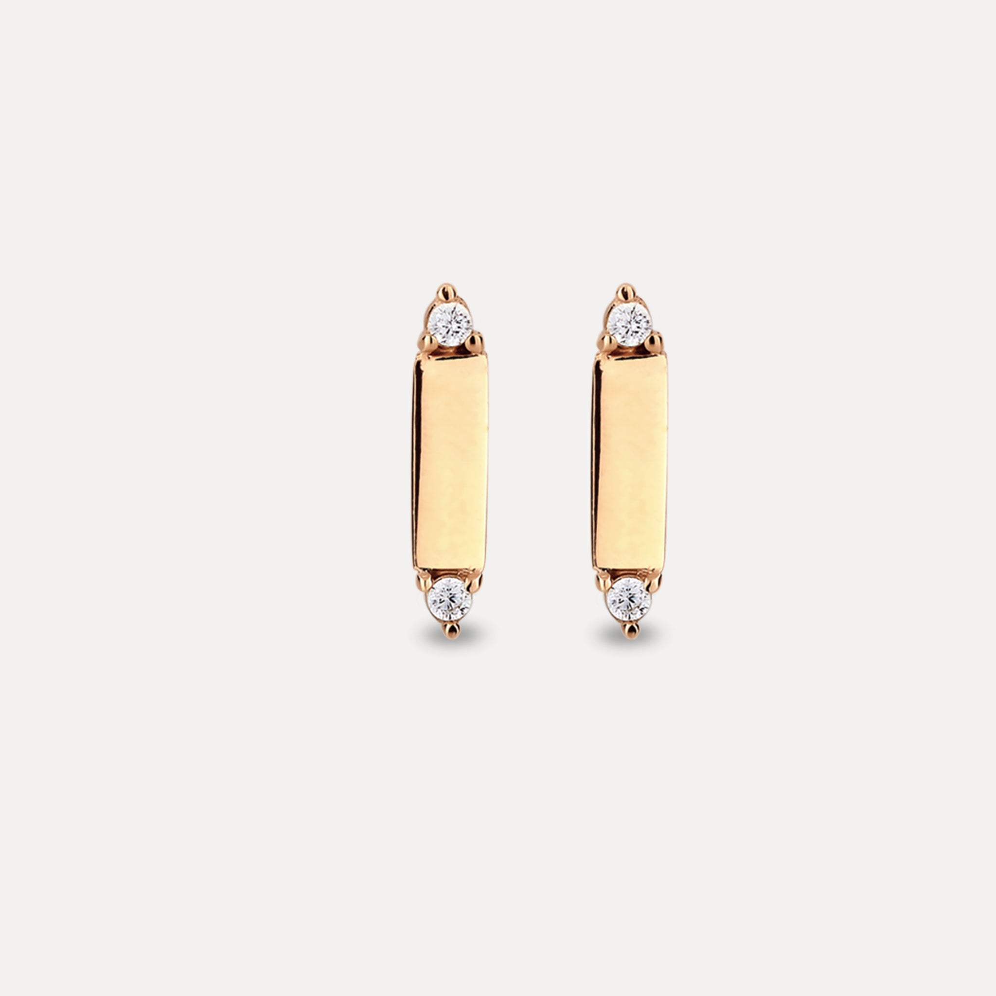 Saphir Brick Tag Ohrstecker Ohrringe | 585 Gold