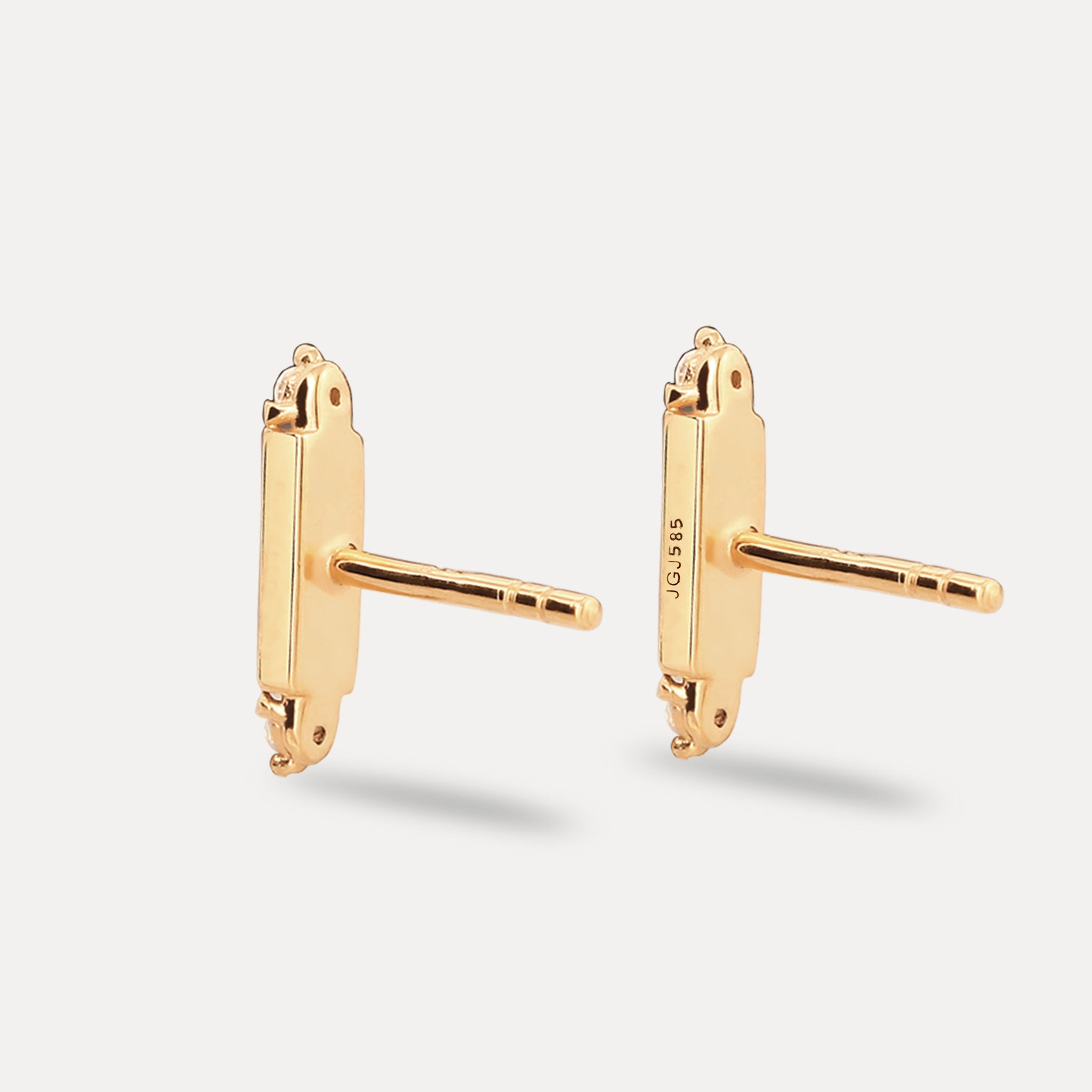 Saphir Brick Tag Ohrstecker Ohrringe | 585 Gold