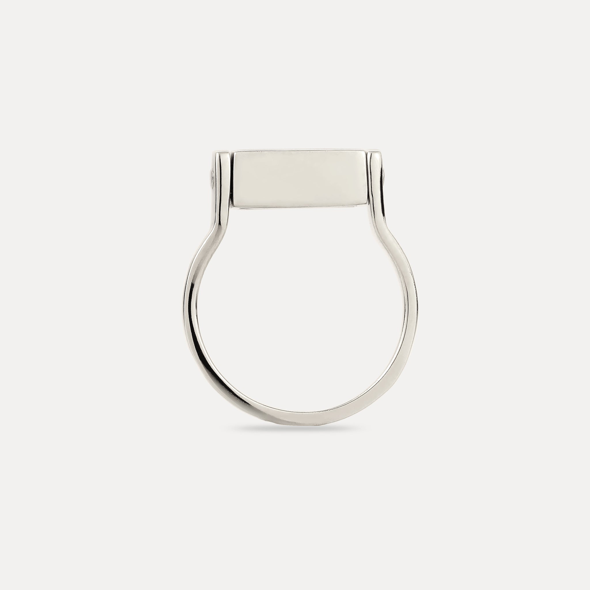 Sapphire Engravable Brick Flip Ring