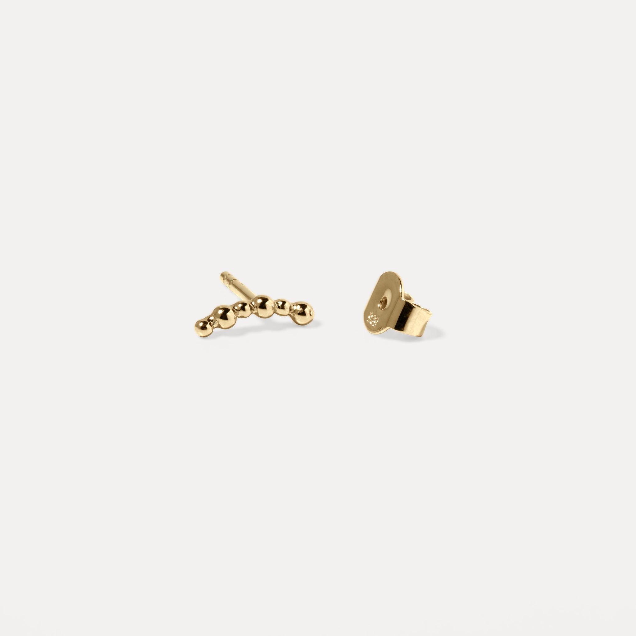 Bubble Bar Stud Earrings | 14k Gold