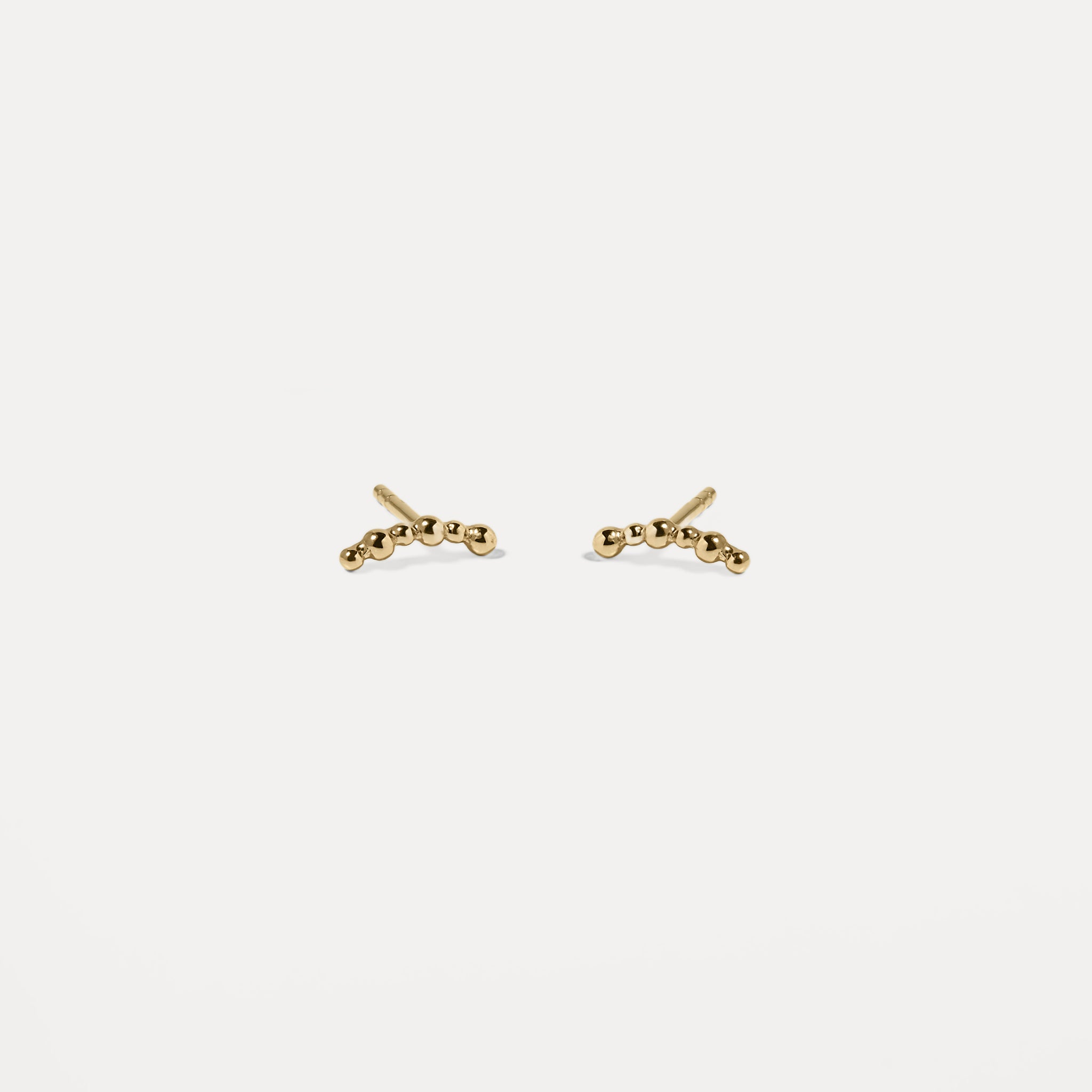 Bubble Bar Stud Earrings | 14k Gold