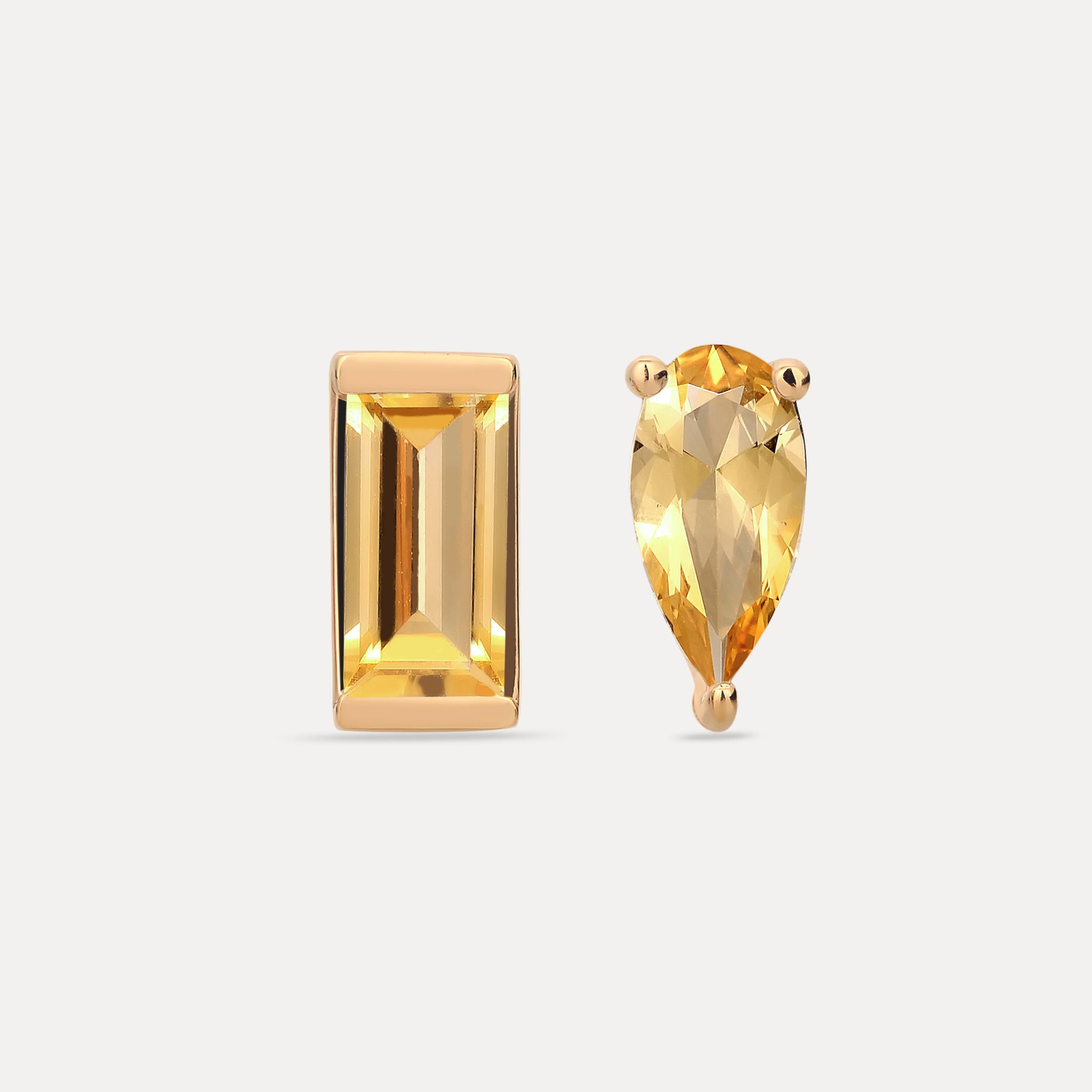 Citrine Balance Stud Earrings | 14K Gold