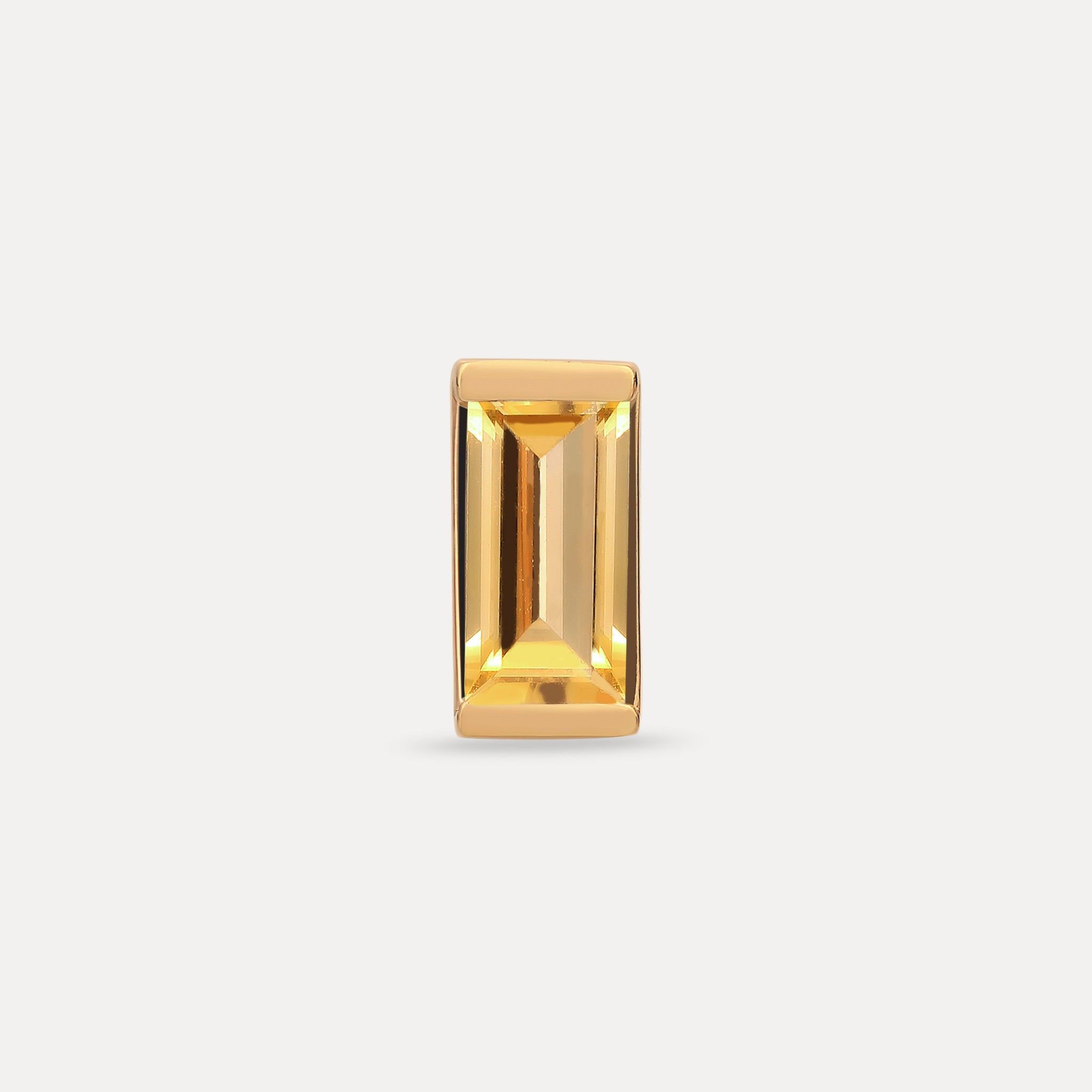 Citrine Balance Baguette Stud Earring - Single