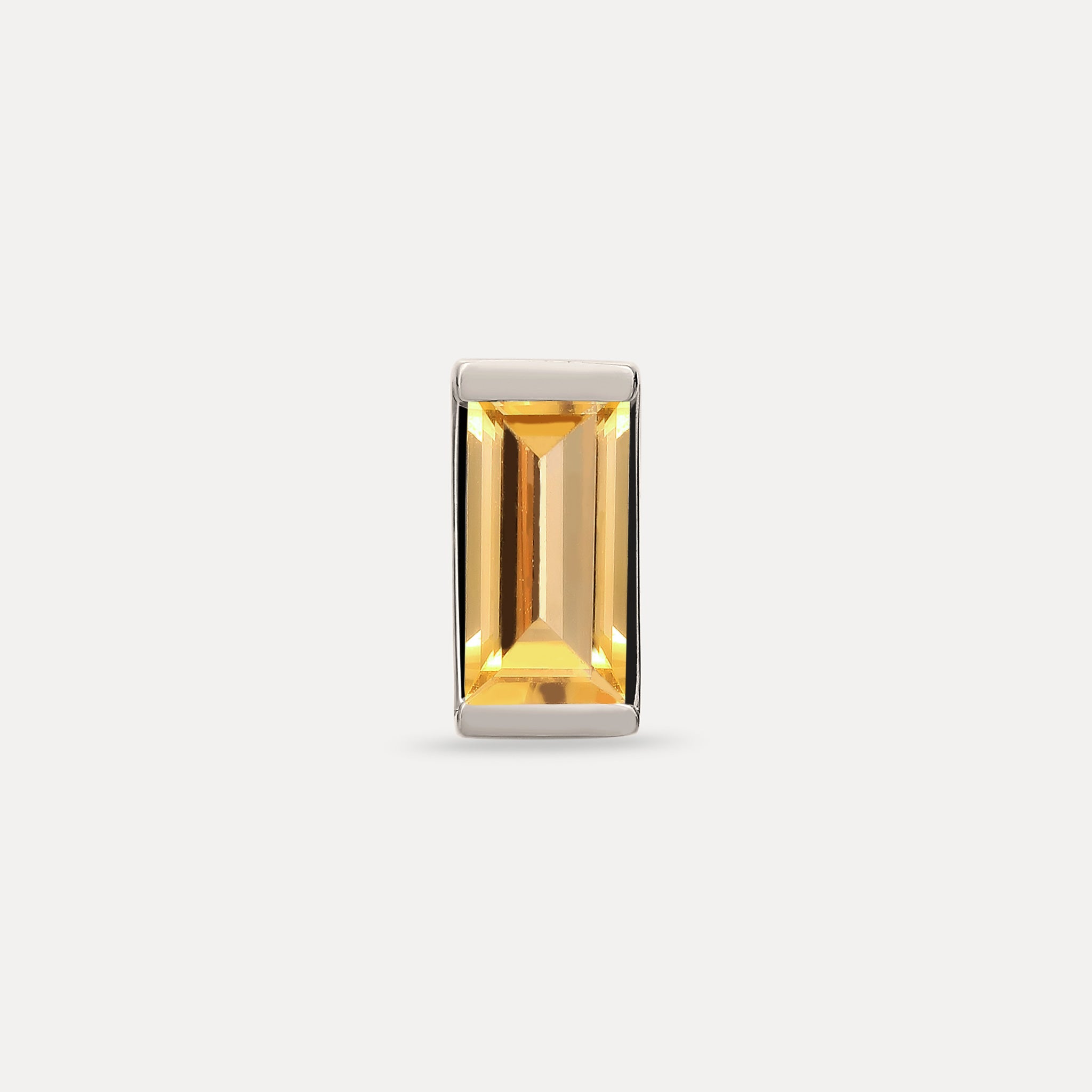 Citrine Balance Baguette Stud Earring - Single