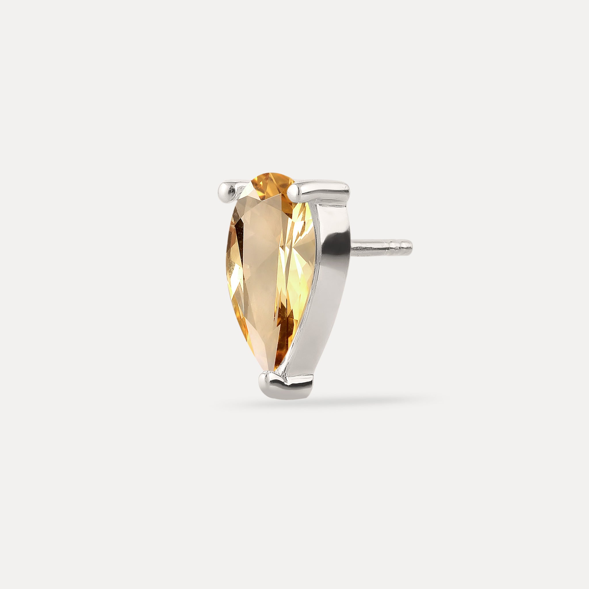 Citrine Balance Drop Stud Earring - Single