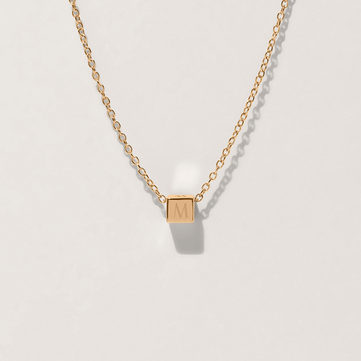 Cube with Anchor Chain Necklace
