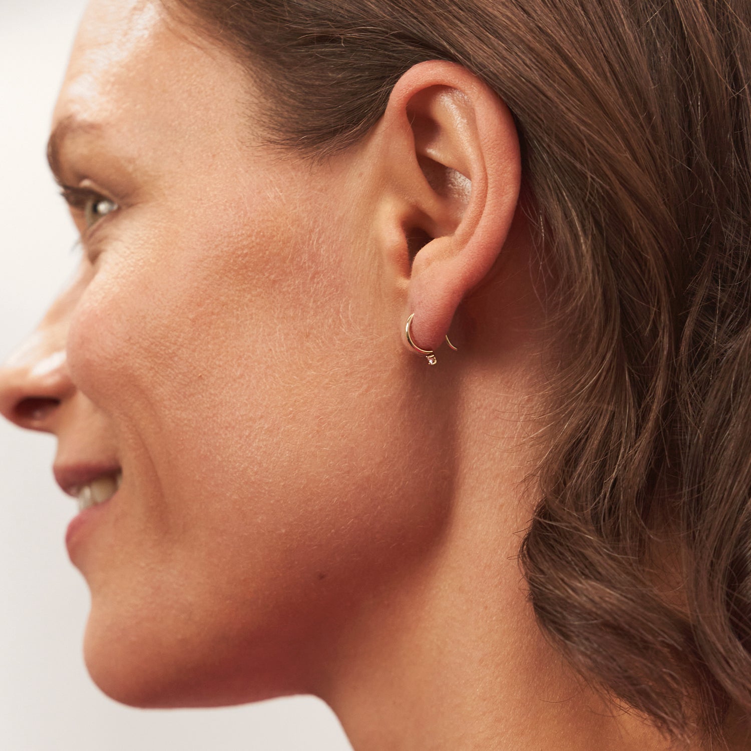 Diamond Arch Dangle Earrings | 14k Gold