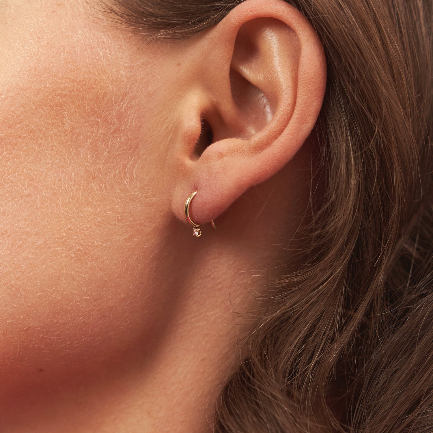 Diamond Arch Dangle Earrings | 14k Gold