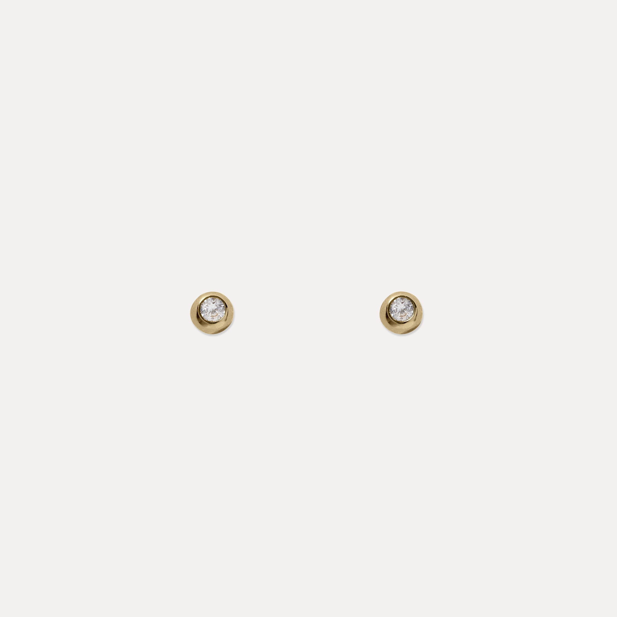 White Sapphire Brilliant Dot Stud Earrings | 14k Gold