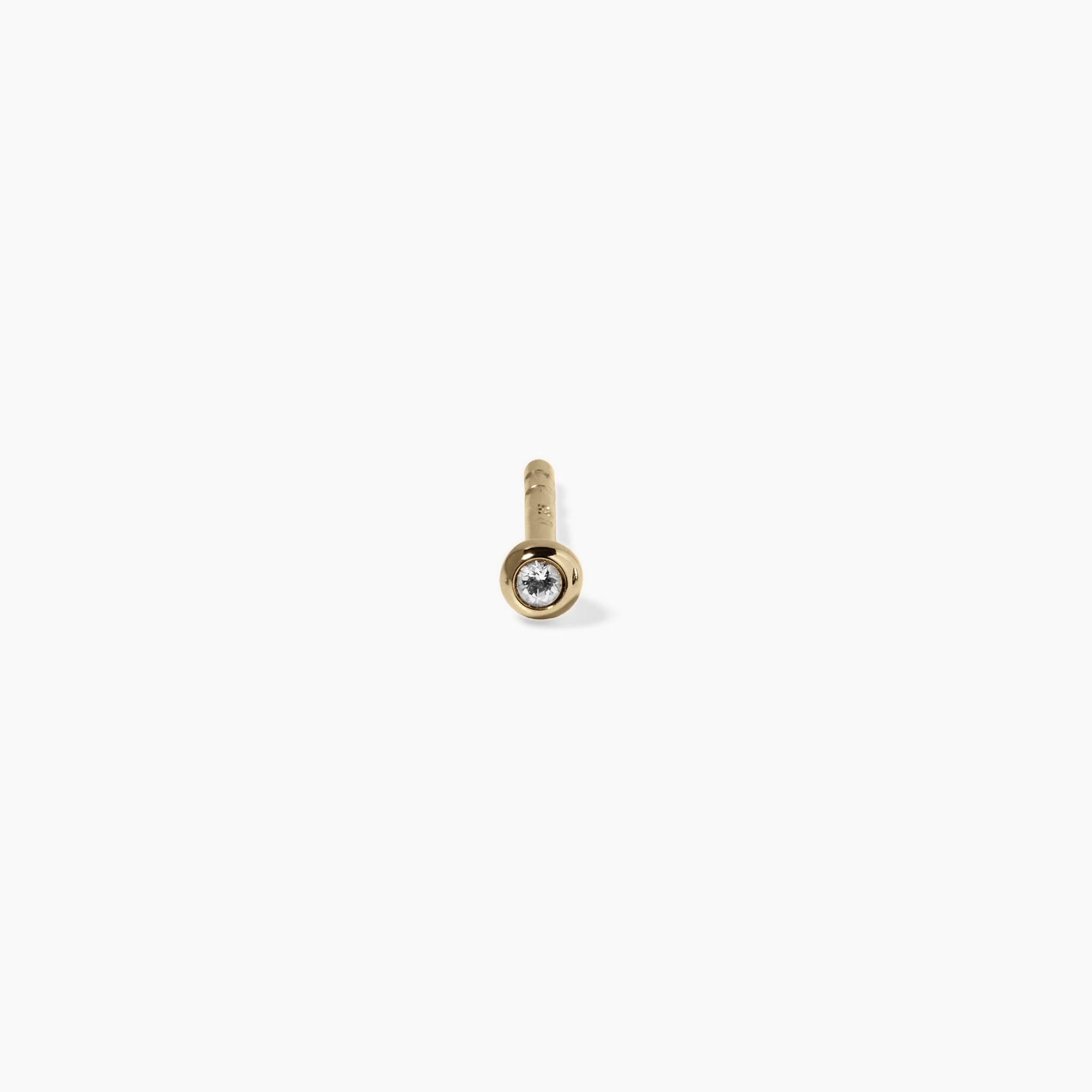 White Sapphire Brilliant Dot Stud Earrings - Single | 14k Gold