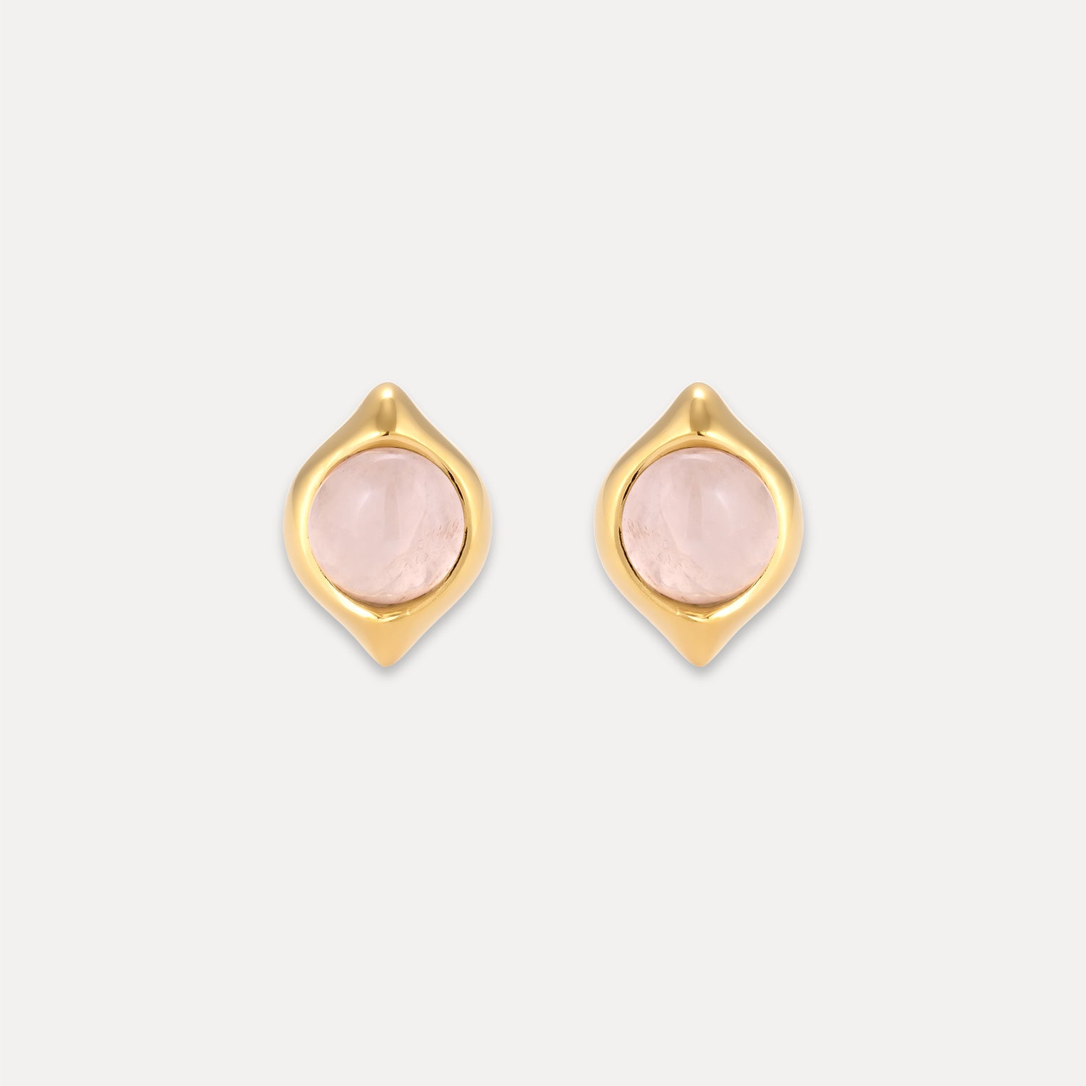 Rose Quartz Eden Pea Stud Earrings