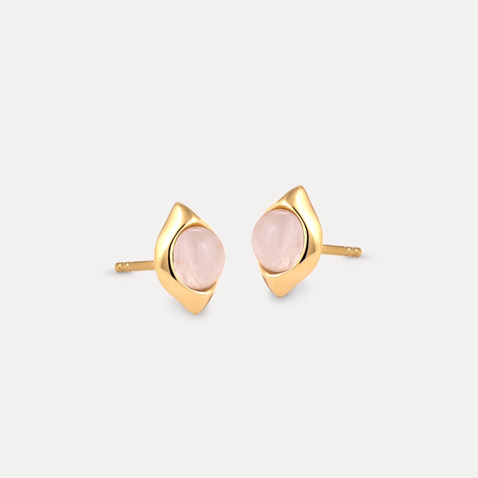 Rose Quartz Eden Pea Stud Earrings