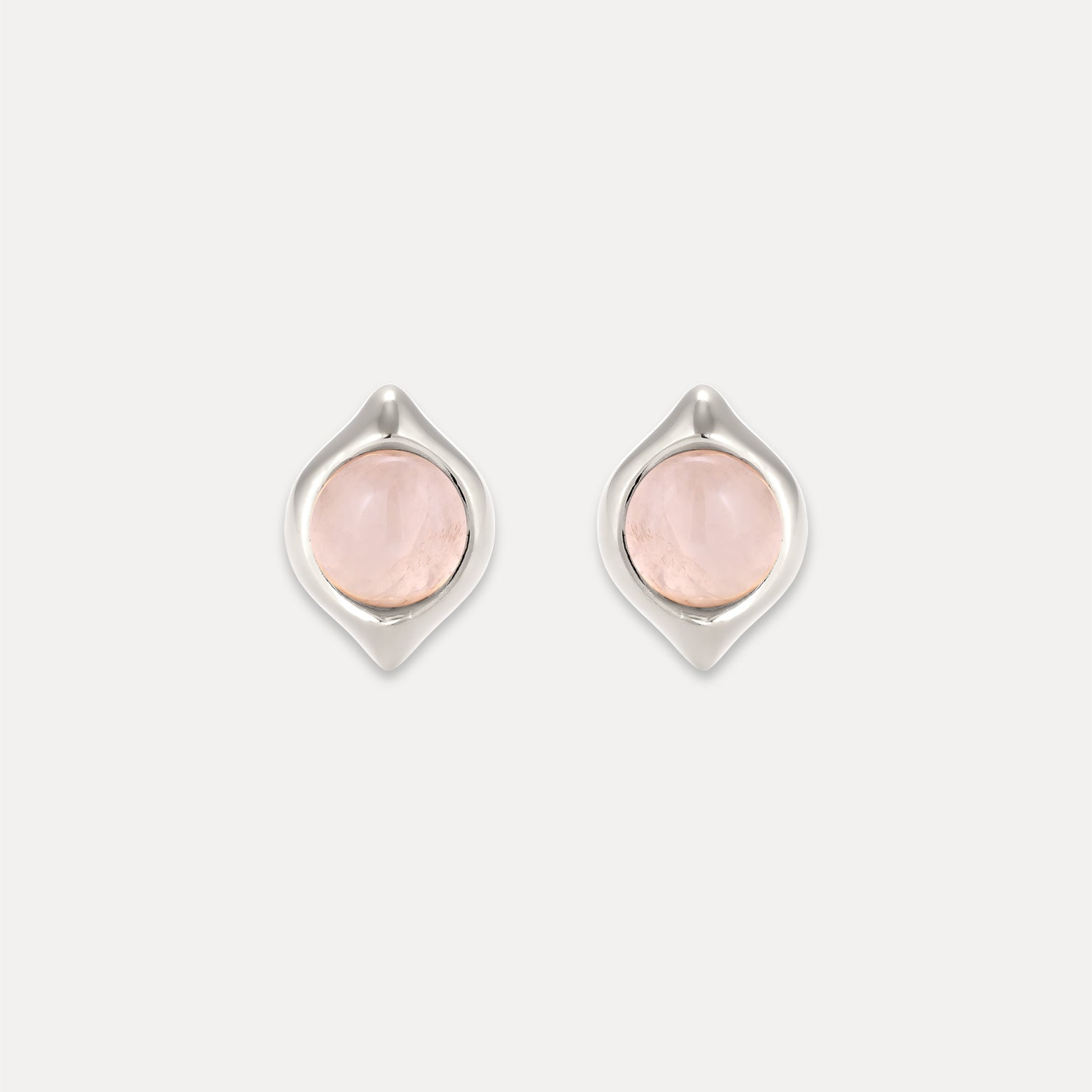 Rose Quartz Eden Pea Stud Earrings