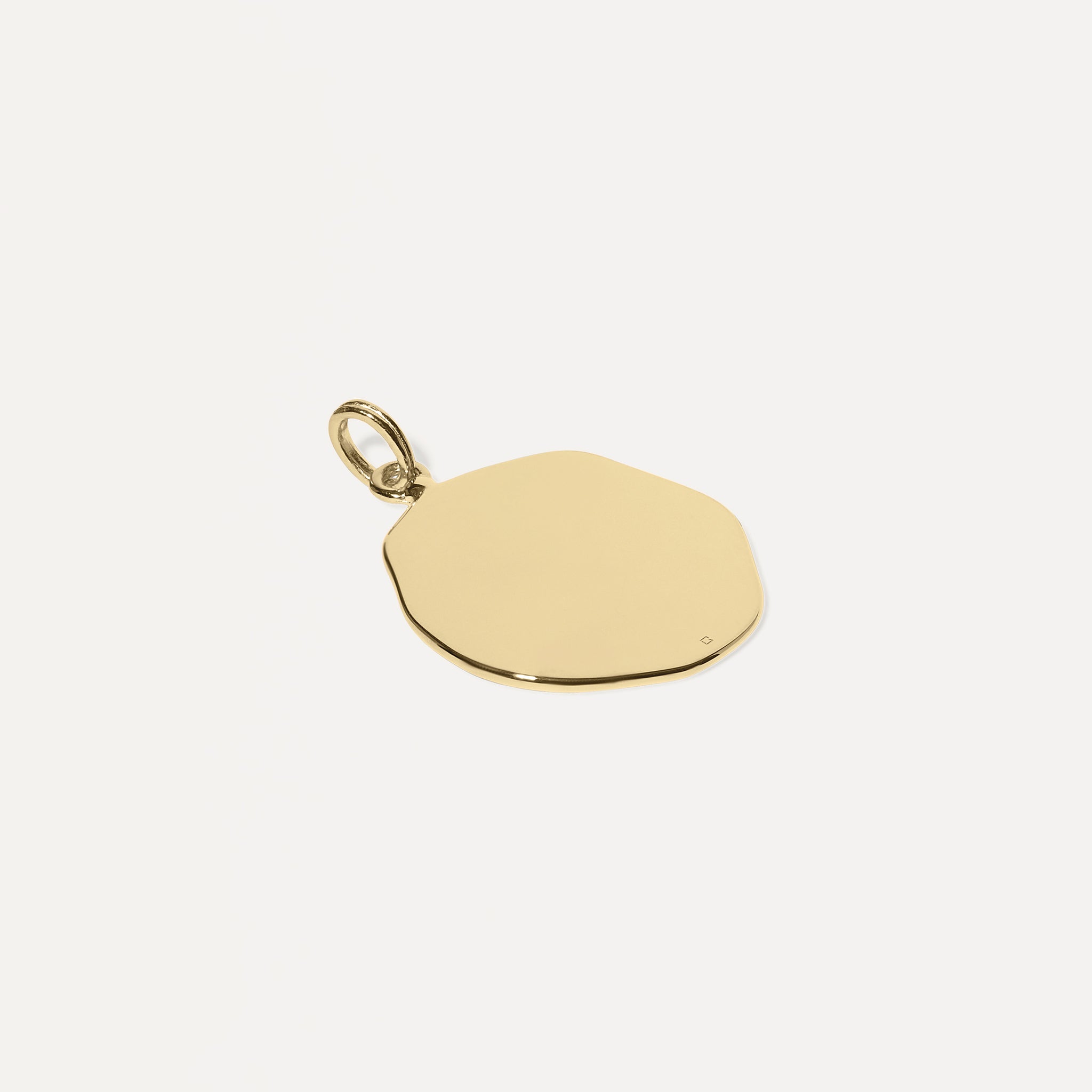 Engravable Large Seal Pendant | 14k Gold