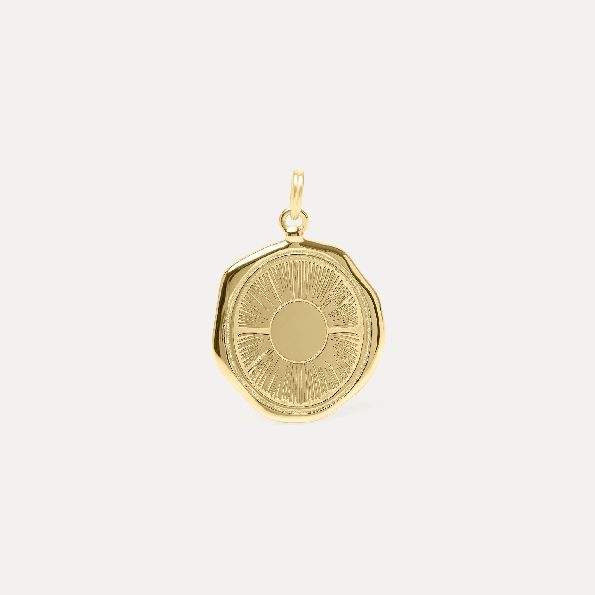 Sun Large Seal Necklace | 14k Gold