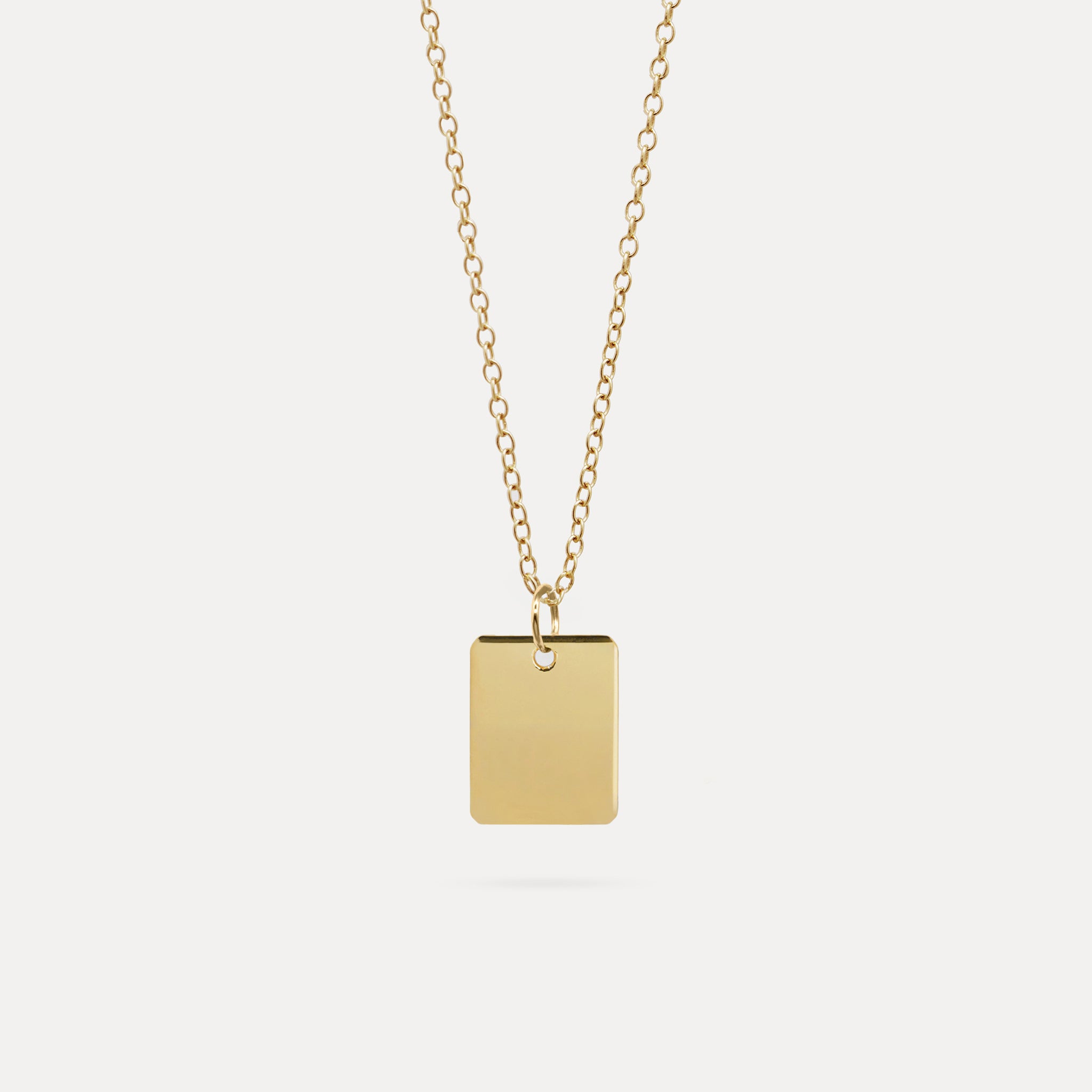 Edge Tag Necklace | 14k Gold