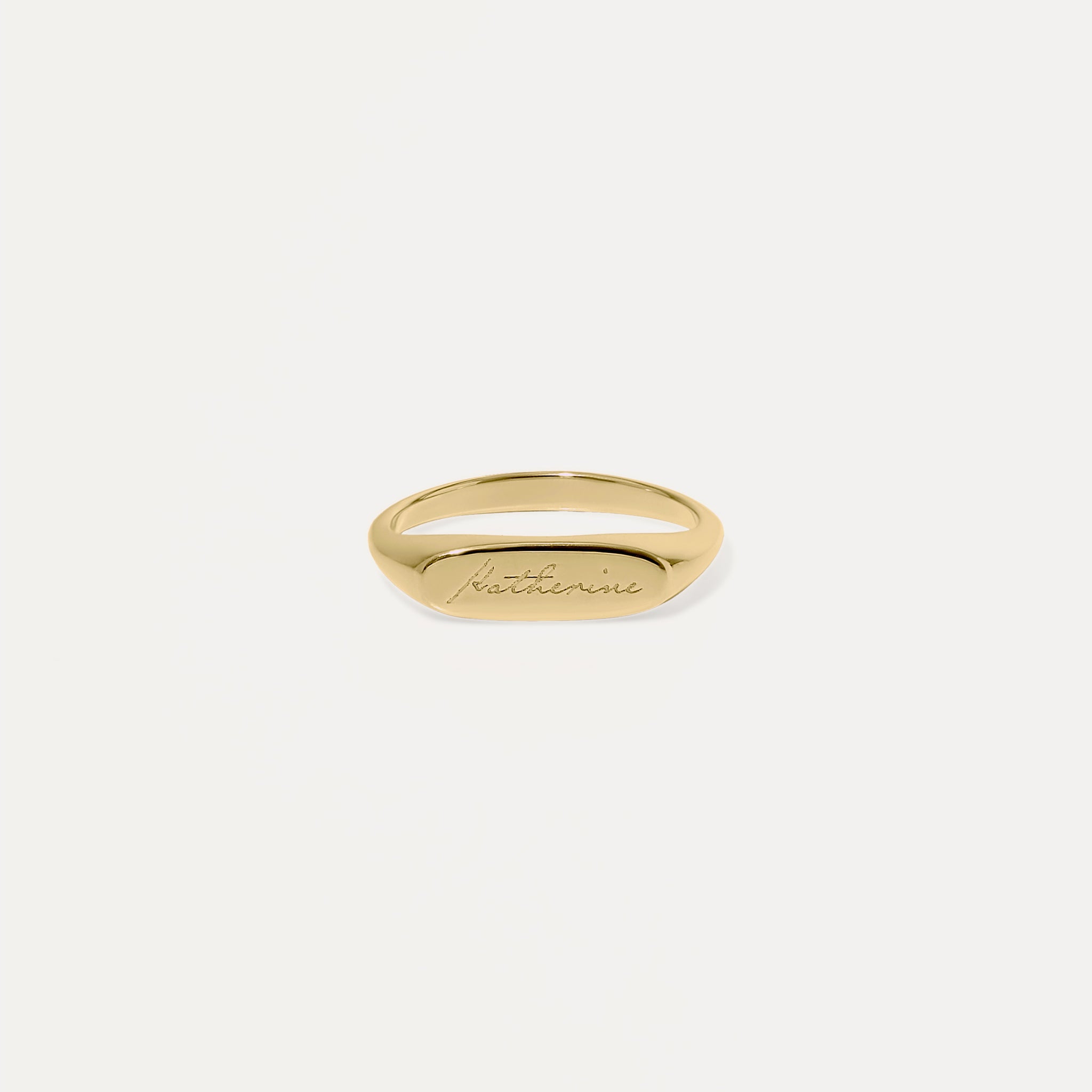 Engravable Flat-Top Ring | 14k Gold