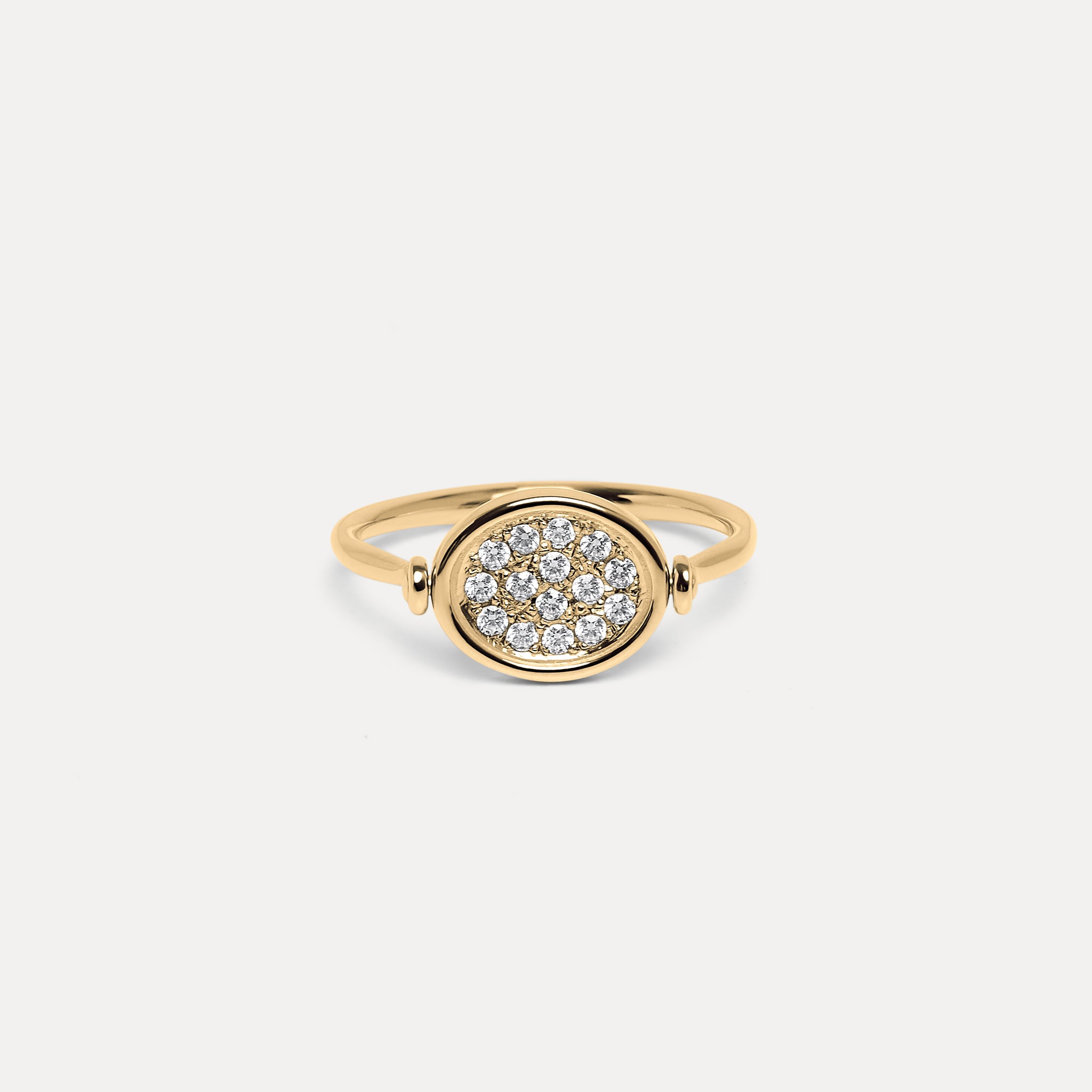 White Sapphire Flip Pavé Ring | 14k Gold