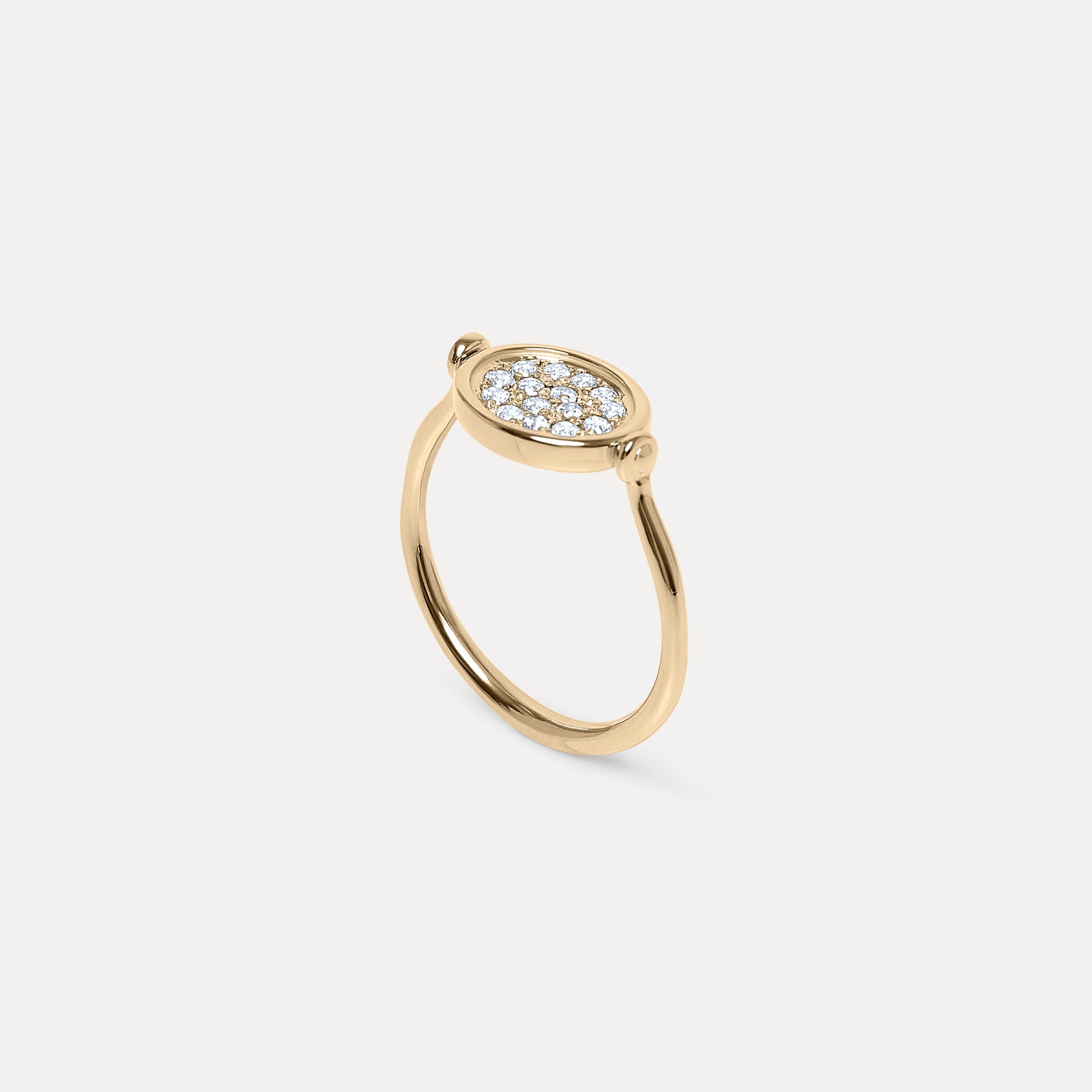 White Sapphire Flip Pavé Ring | 14k Gold