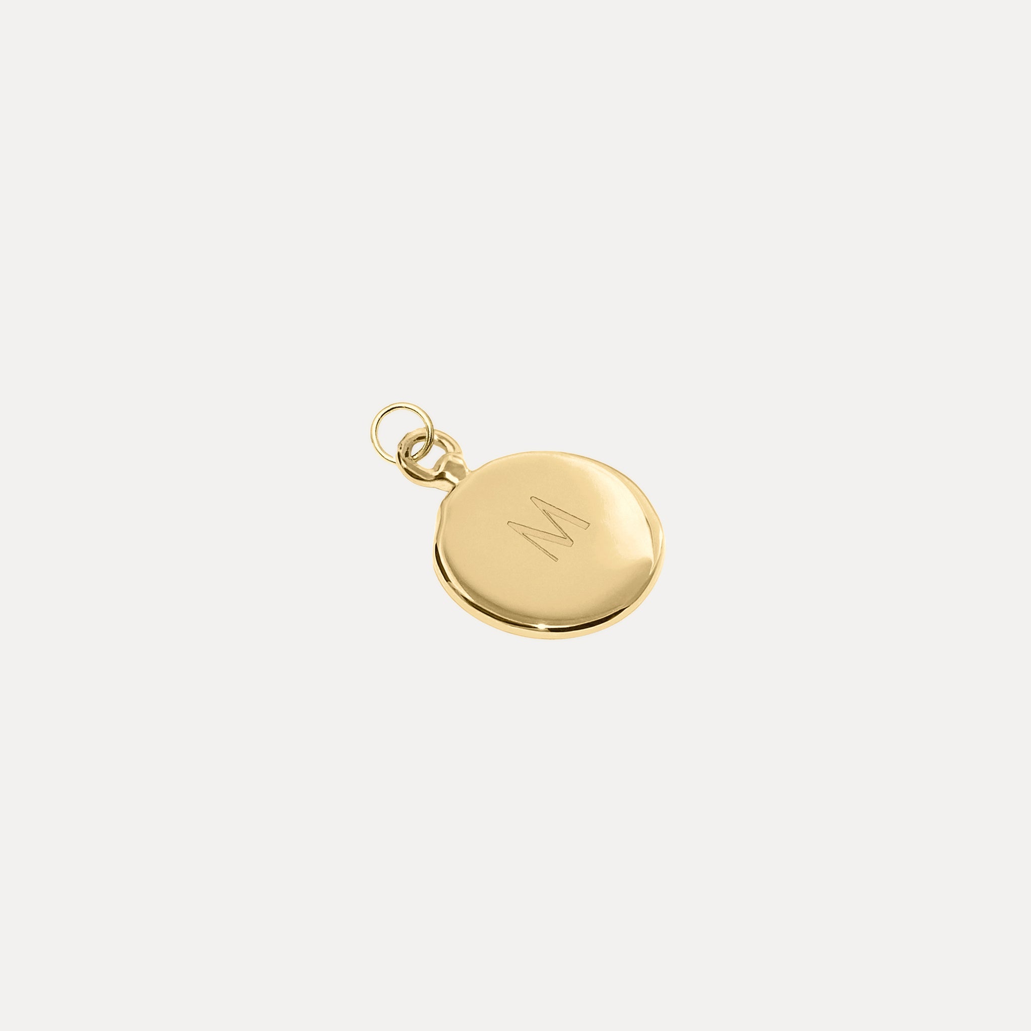 Engravable Fluid Medallion Necklace | 14k Gold - Glossy