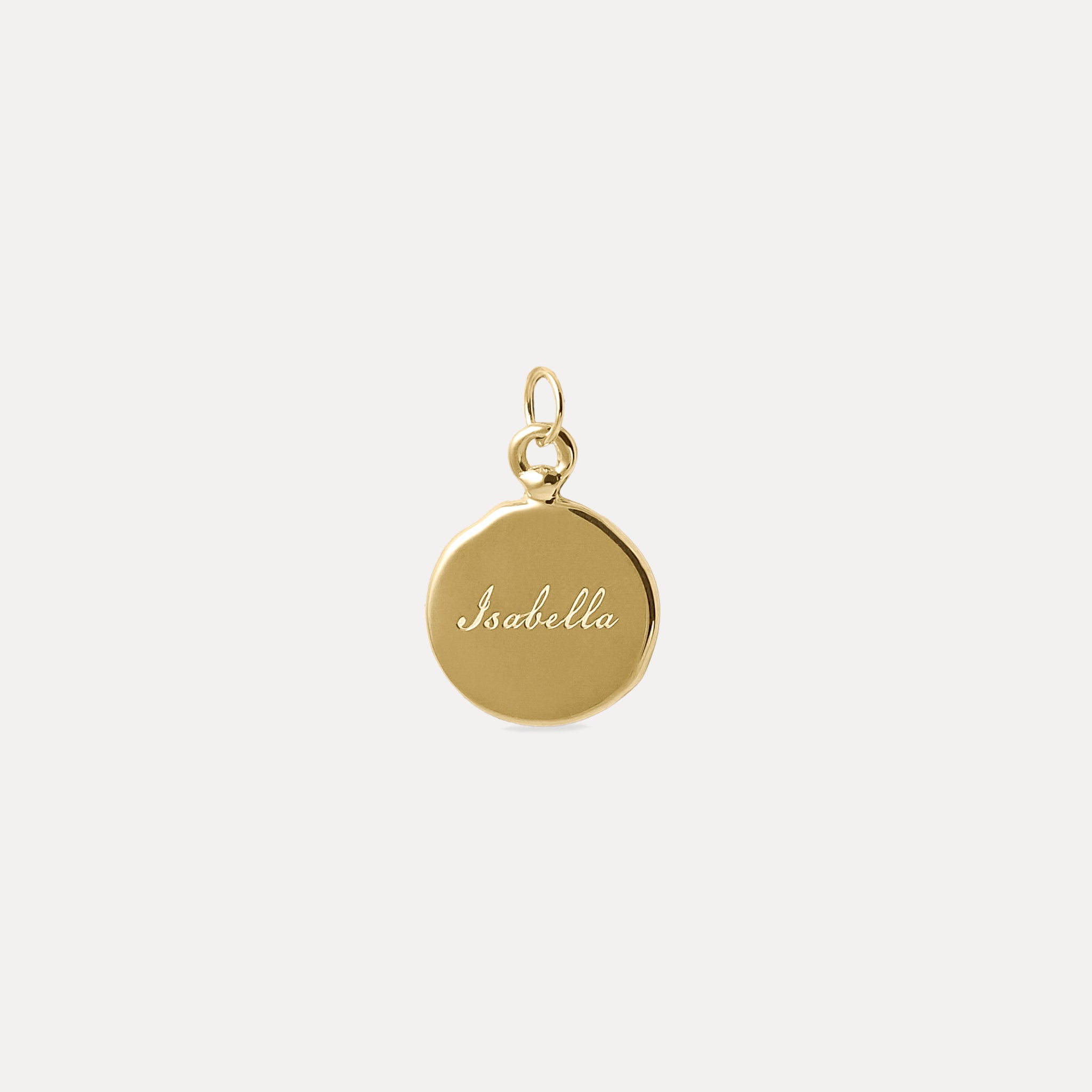 Engravable Fluid Medallion Necklace | 14k Gold - Glossy