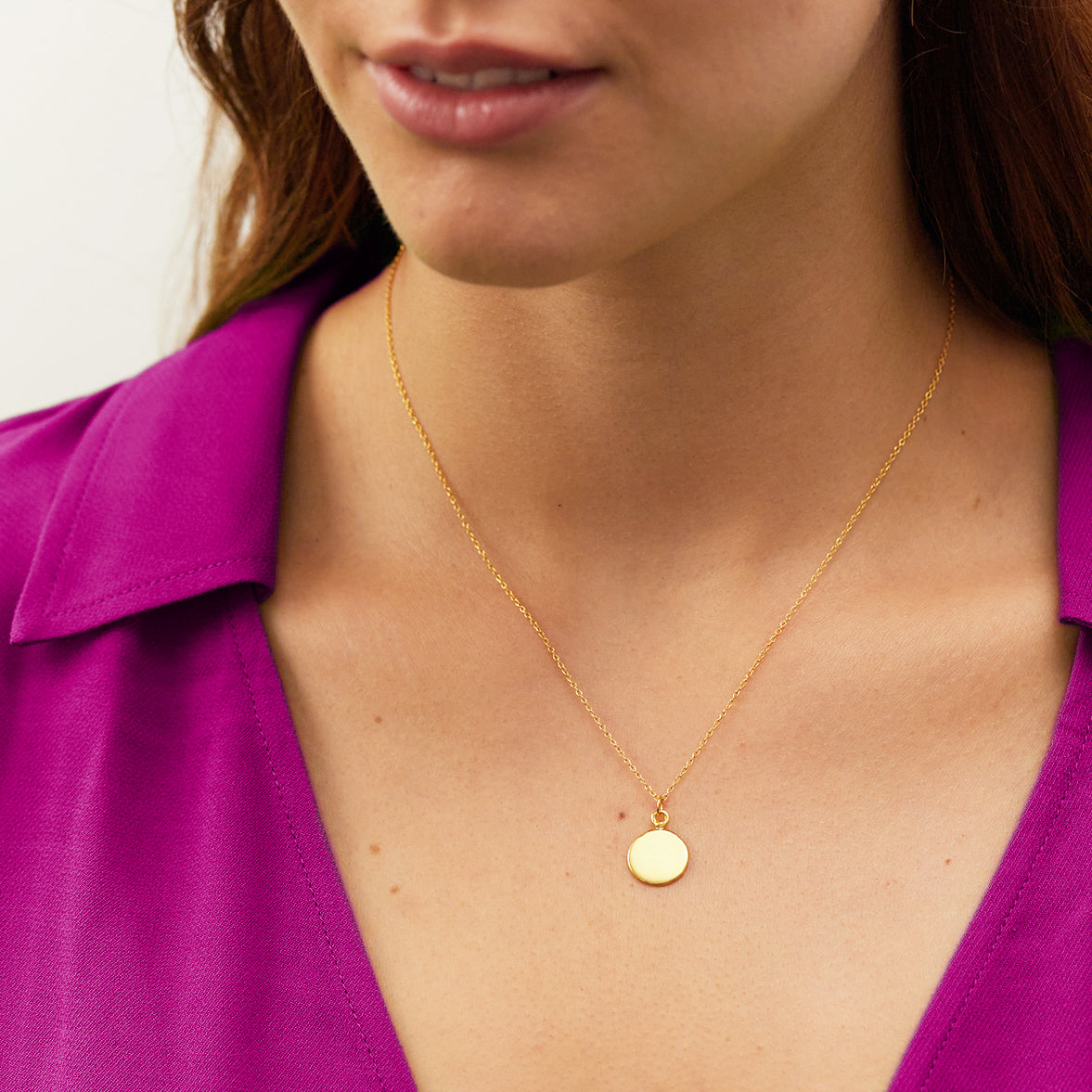Fluid Medallion Pendant | 14k Gold - Glossy
