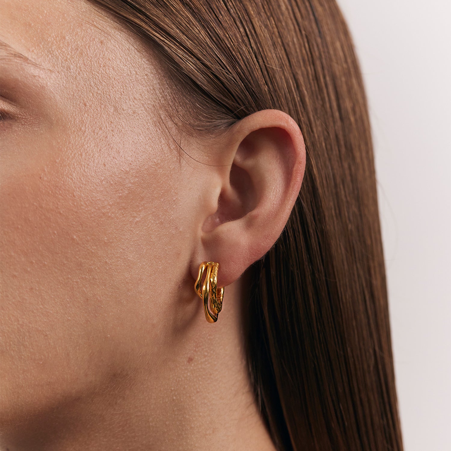 Fluid Triple Hoop Earrings