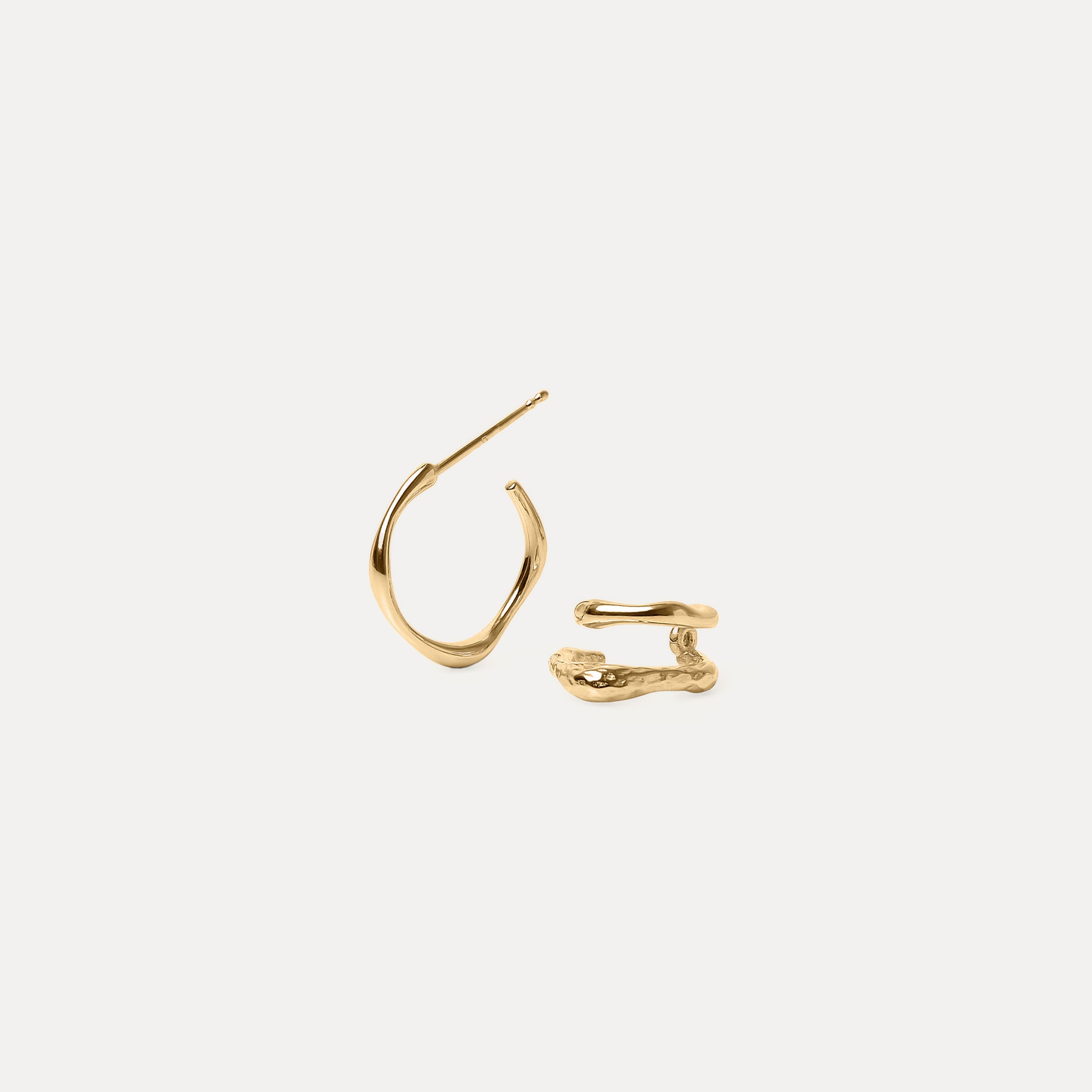 Fluid Triple Hoop Earrings | 14k Gold