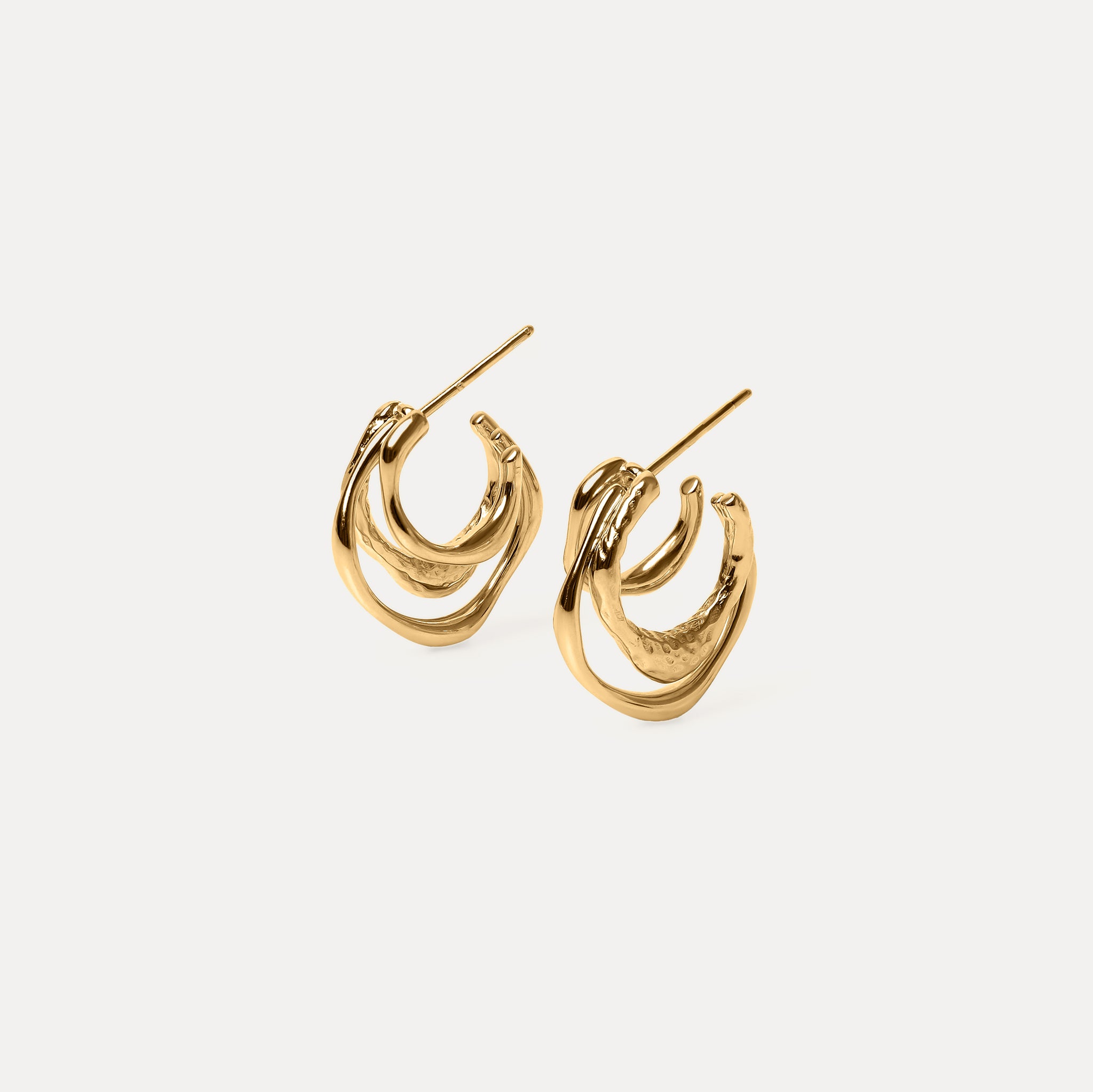 Fluid Triple Hoop Earrings