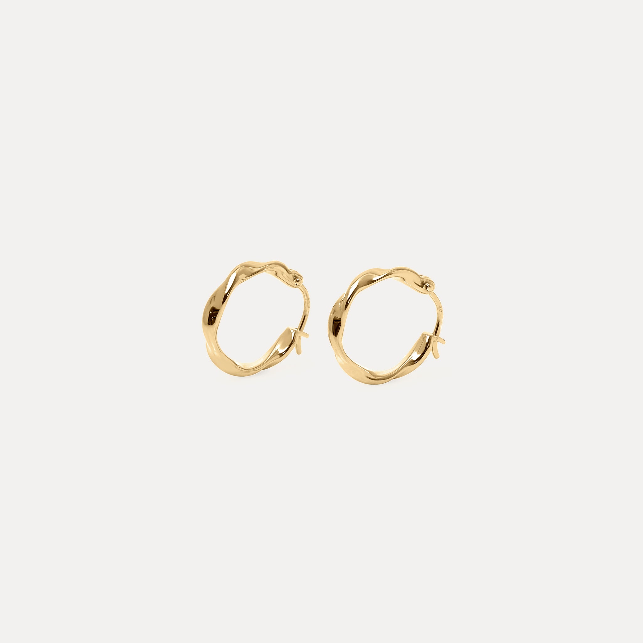 Flux Mini Hoop Earrings | 14k Gold