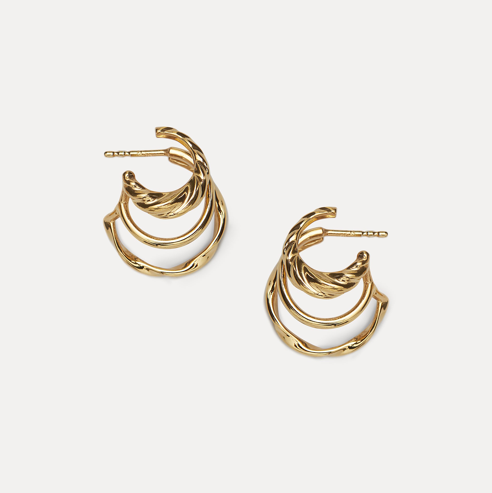 Flux Triple Hoop Earrings