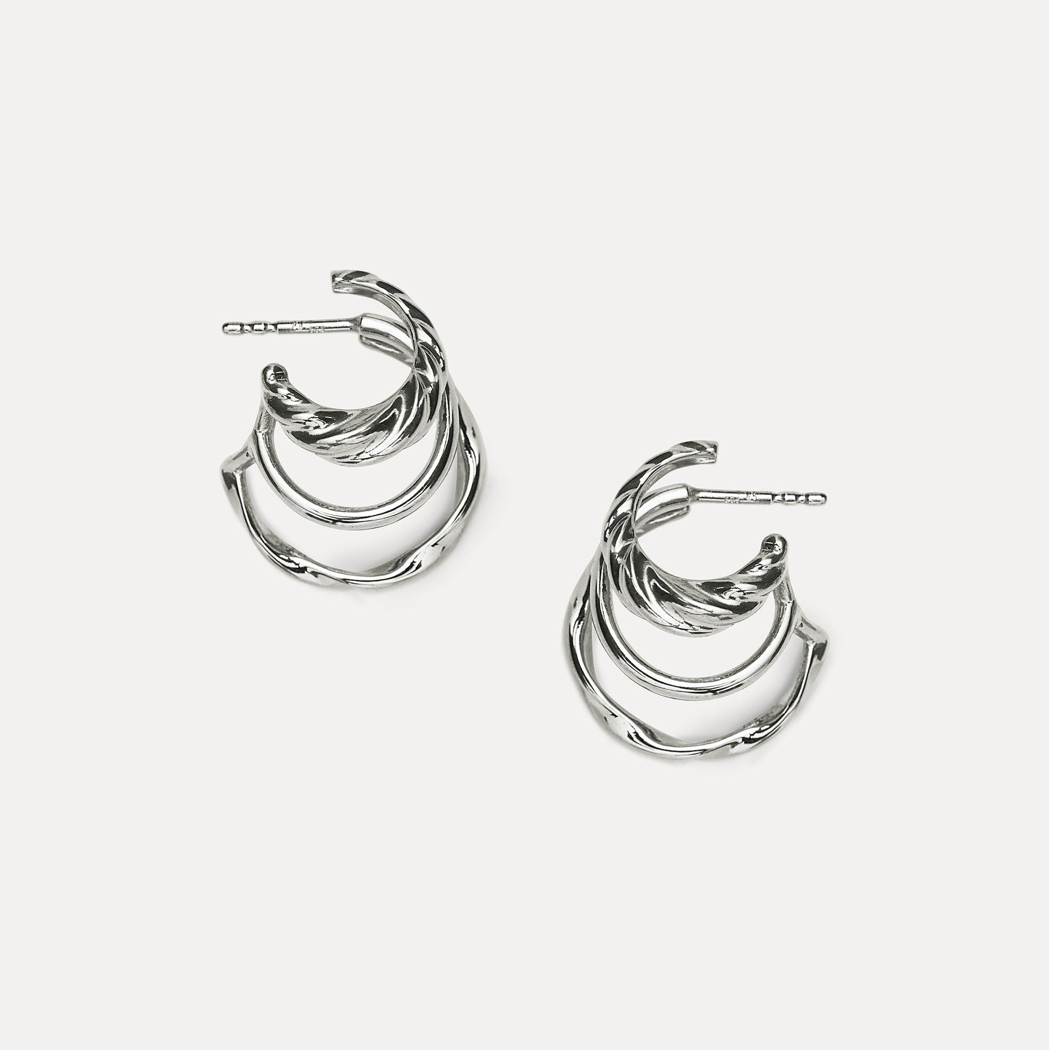 Flux Triple Hoop Earrings