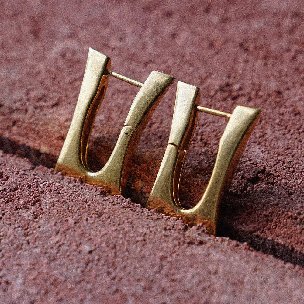 Stilnest Marquise Arc Creolen 24k Gold Vermeil