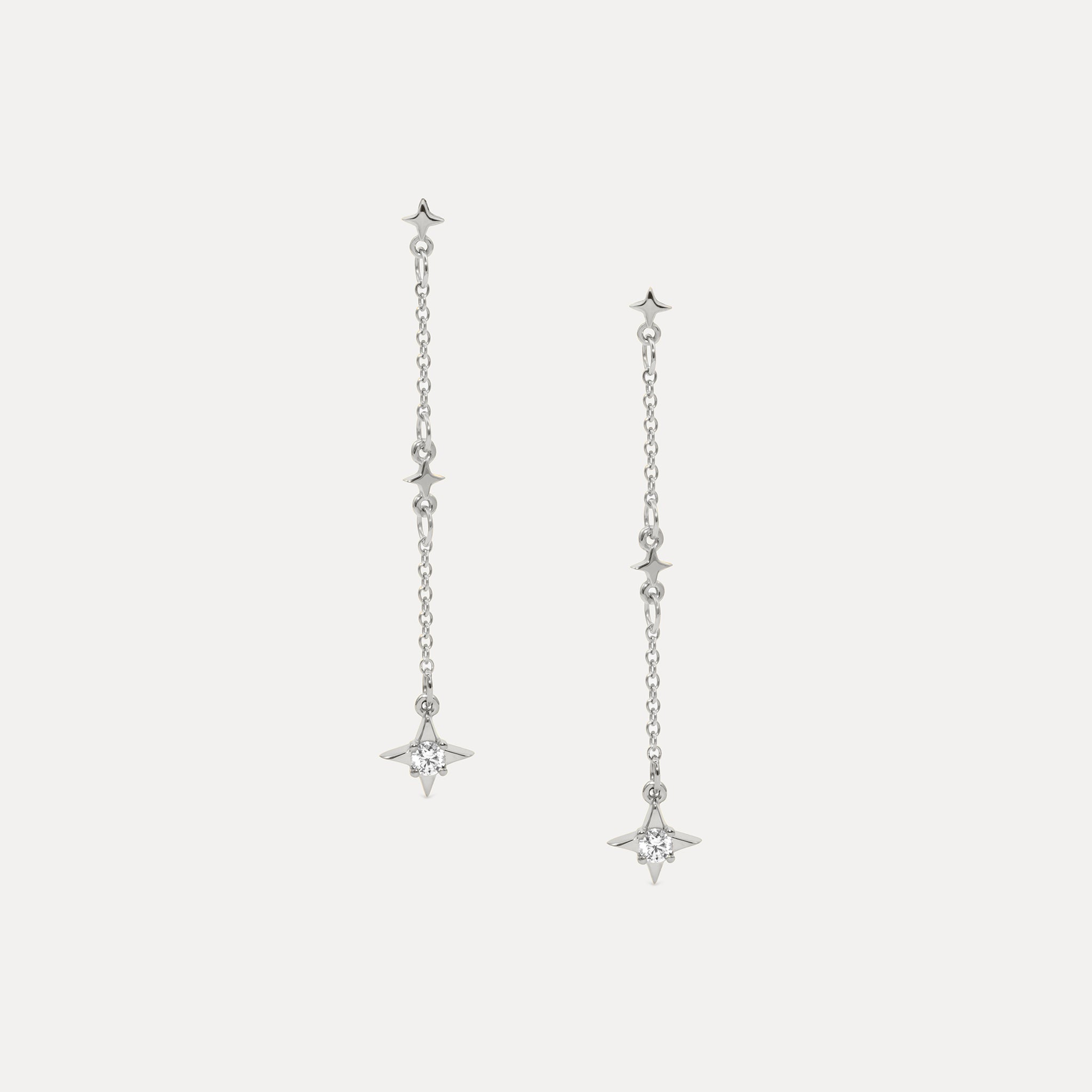 White Sapphire Stella Star Drop earrings