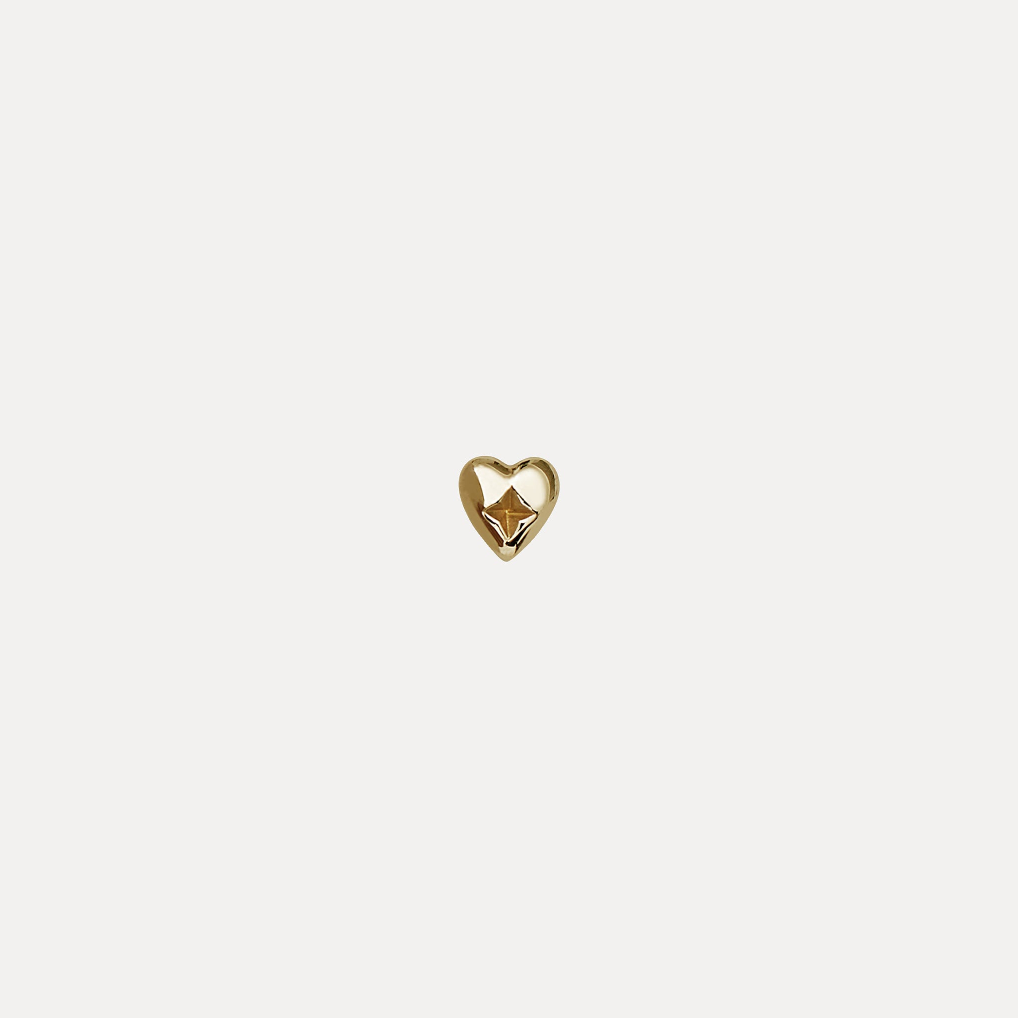 Heart Stud Earrings - Single | 14k Gold