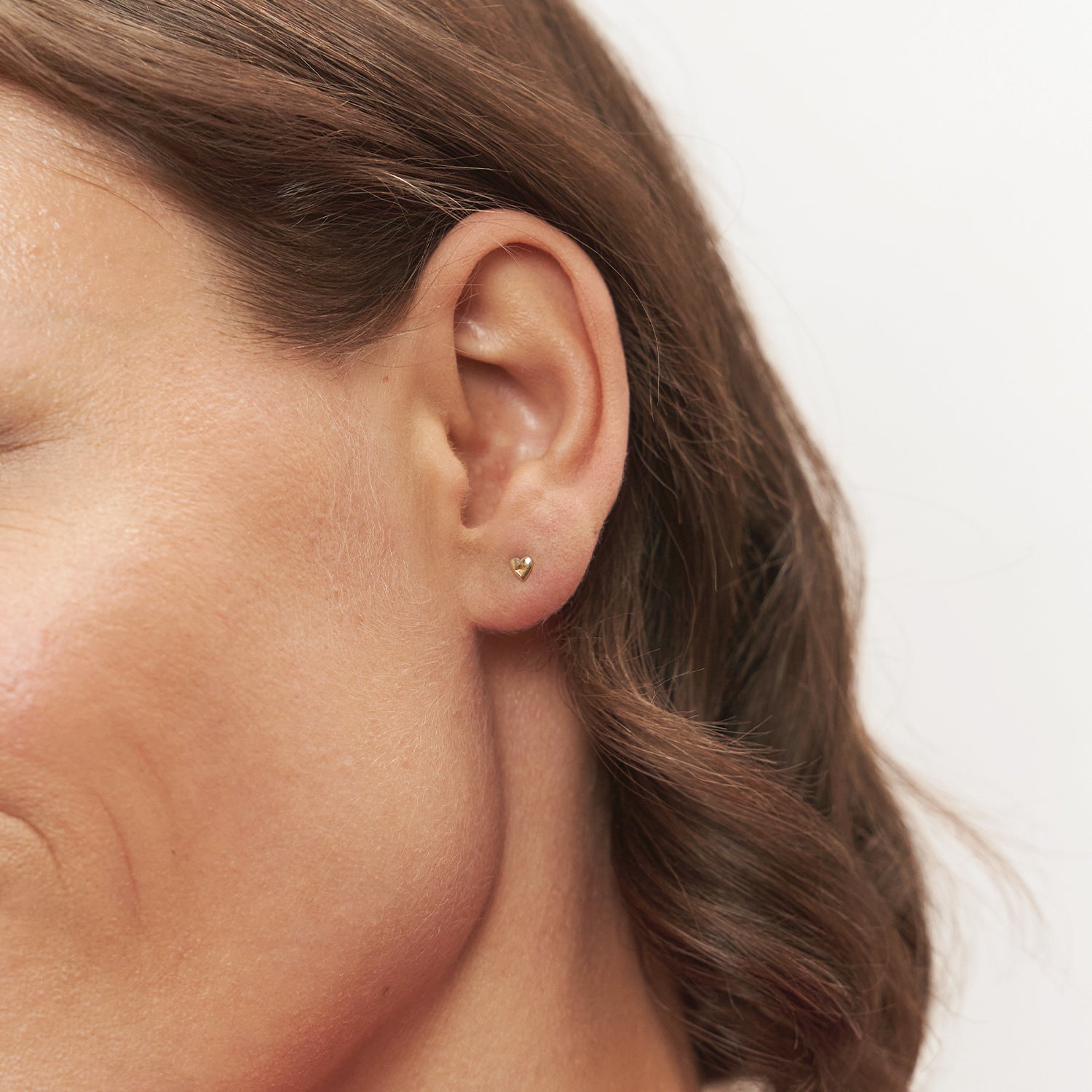 Heart Stud Earrings - Single | 14k Gold