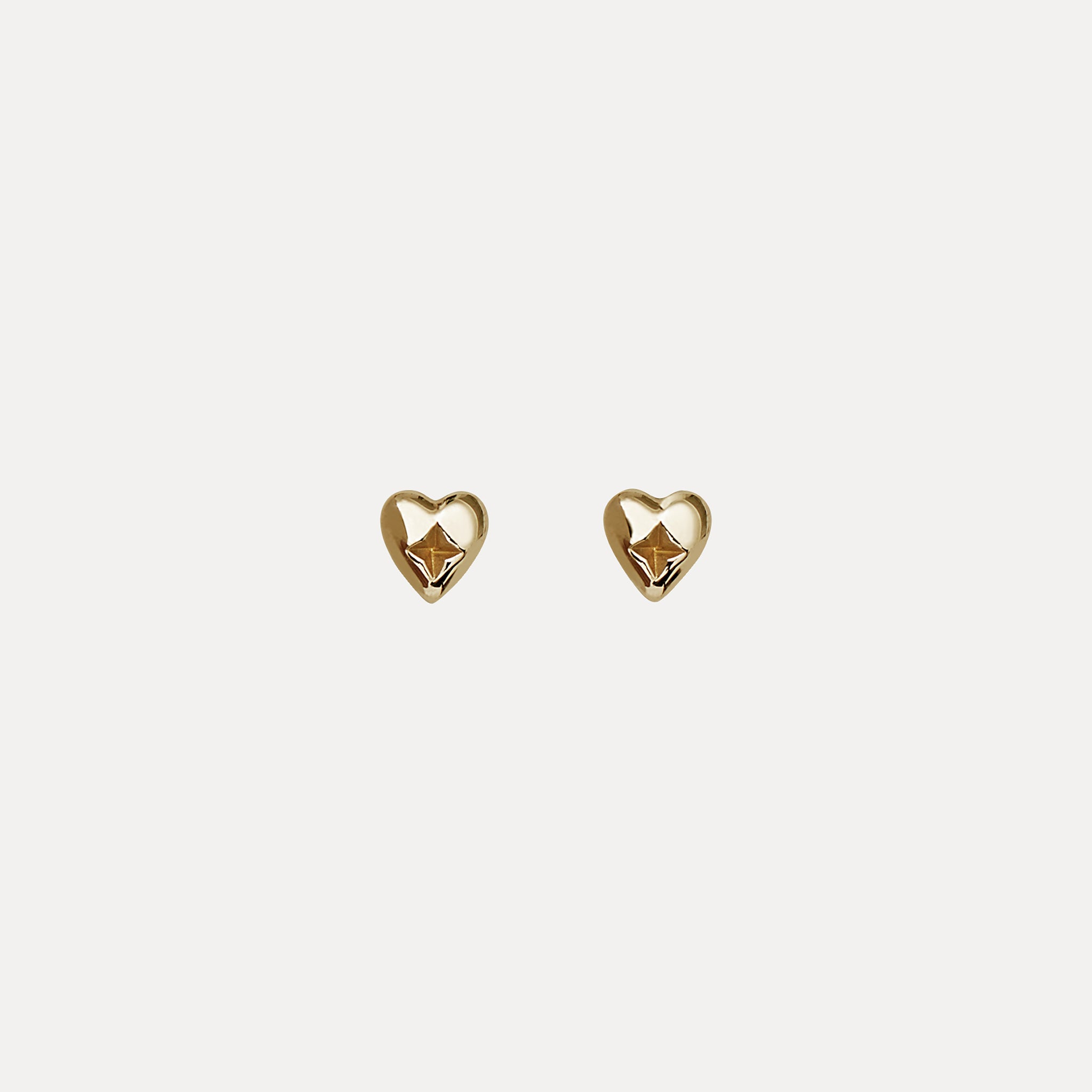 Heart Stud Earrings | 14k Gold