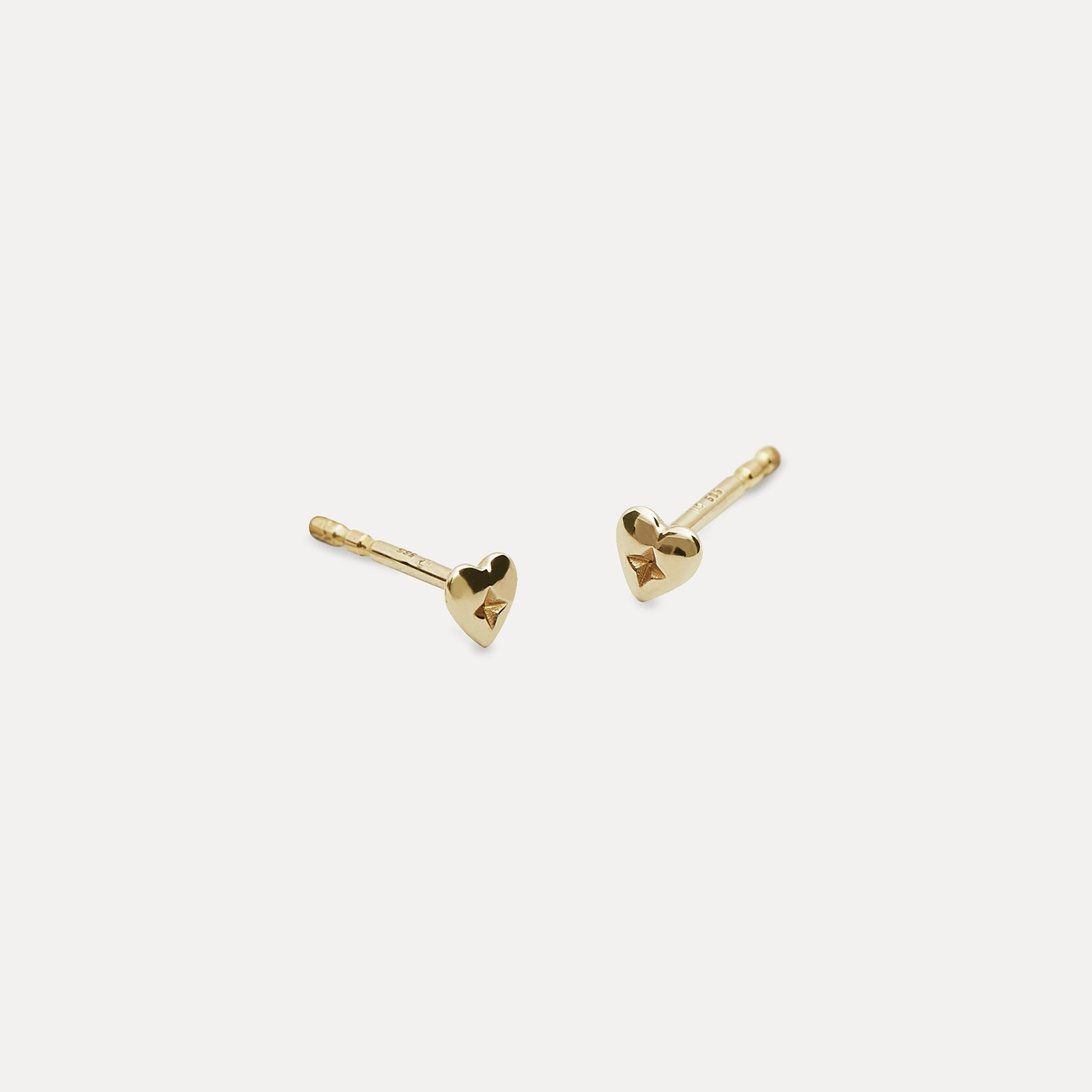 Heart Stud Earrings | 14k Gold