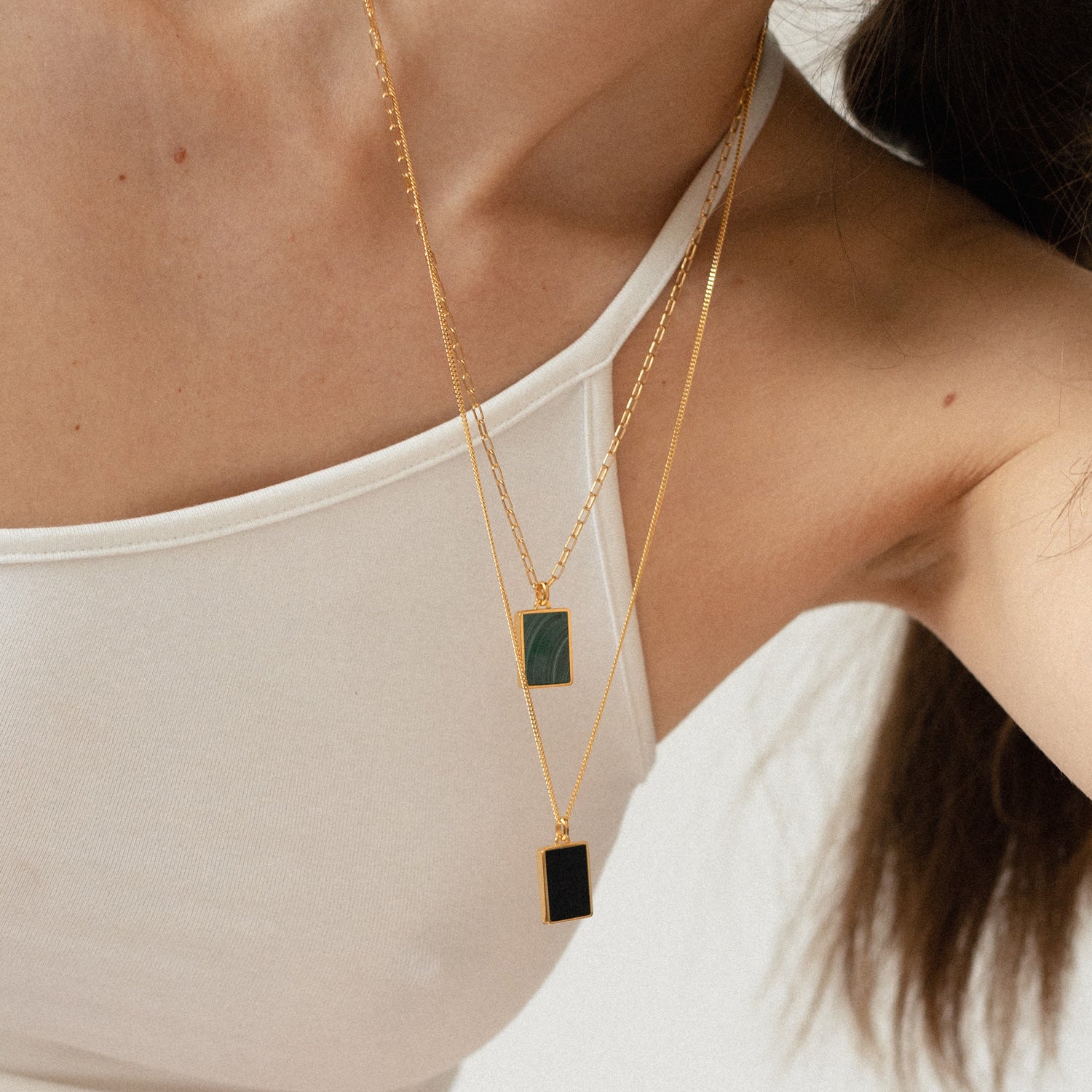 Onyx Tag Necklace