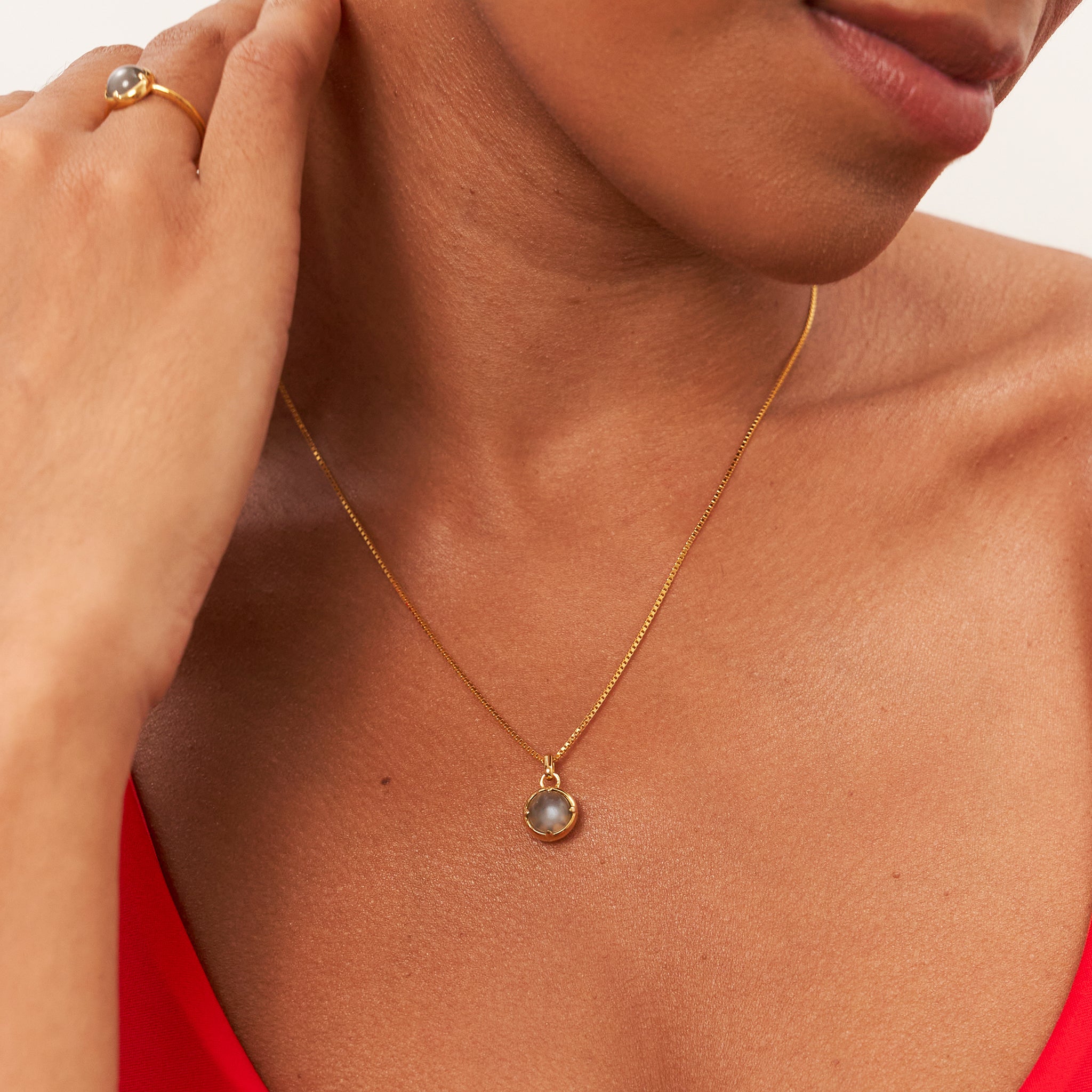 Grey Moonstone Instants of Balance Necklace