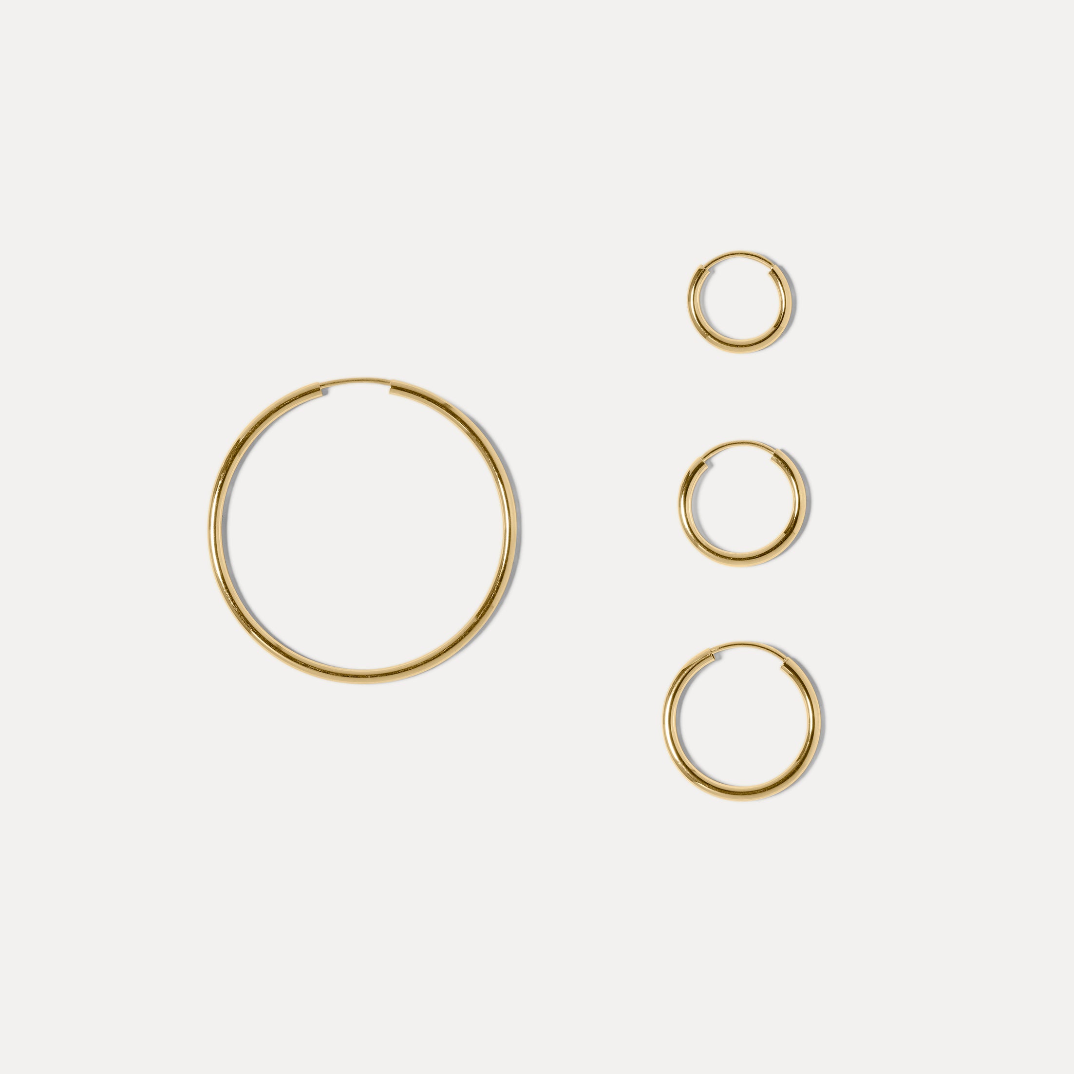 Basic Hoop Earrings - Single | 14k Gold