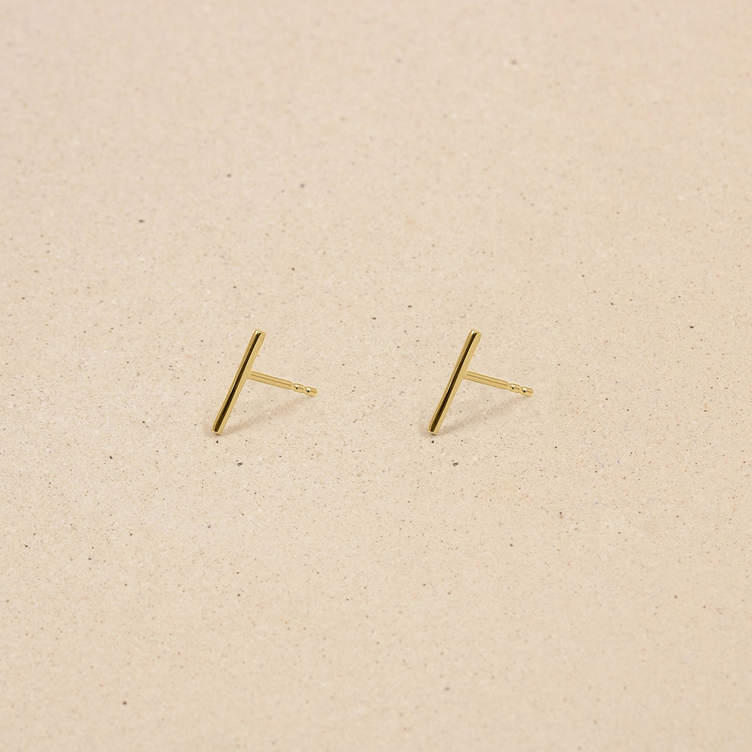 Twist Bar Stud Earrings | 14k Gold